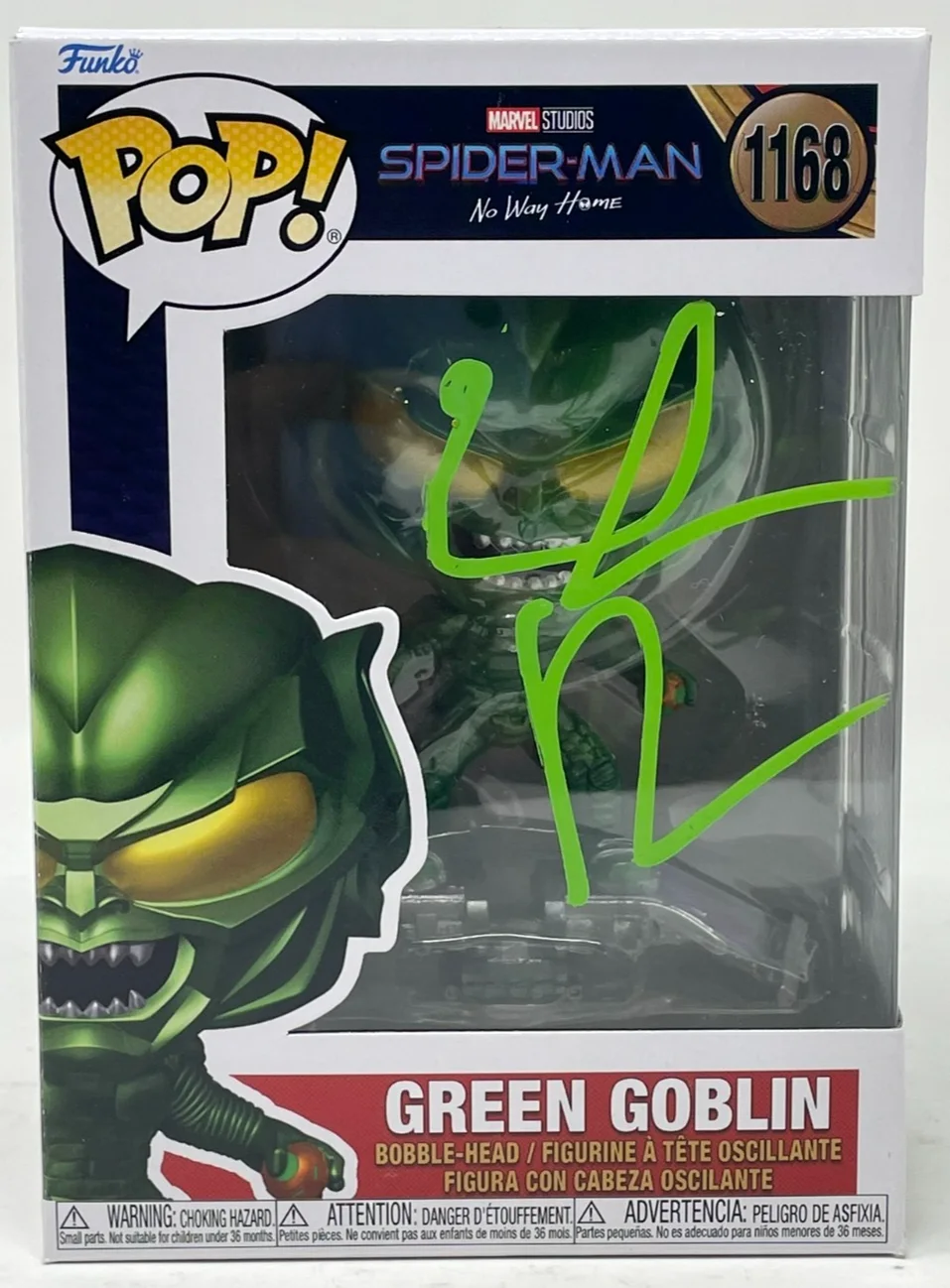 Willem Dafoe — Willem Dafoe Signed Autograph Green Goblin Funko Pop Spider-Man Marvel 1168 BAS, image 2