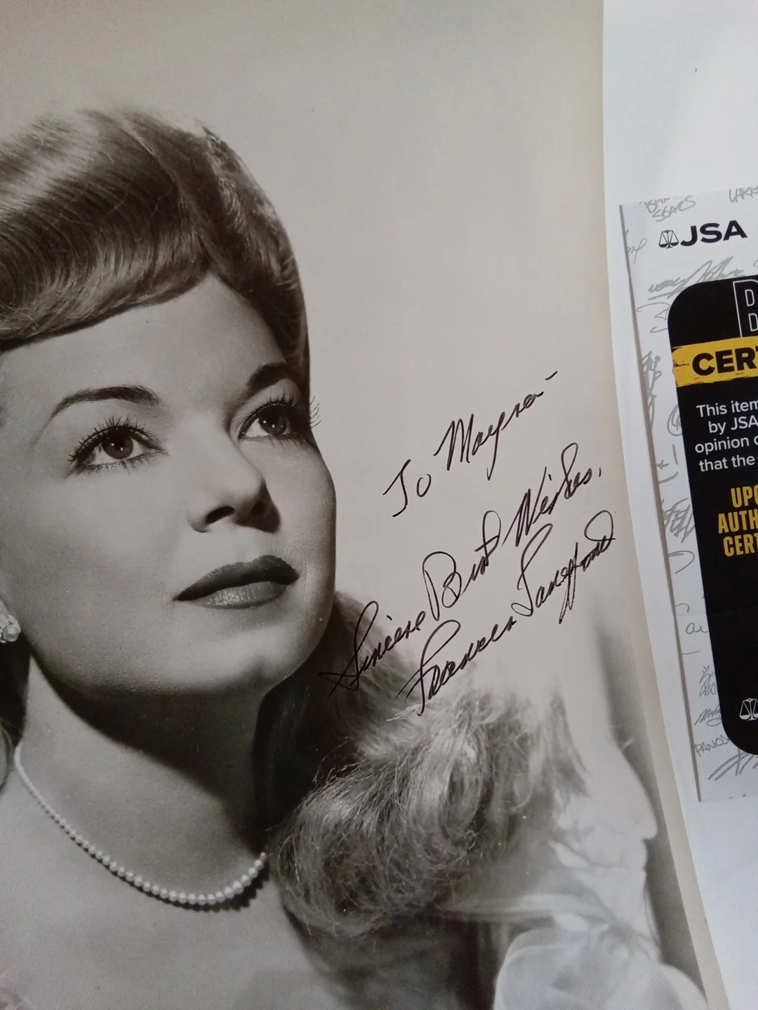 Frances Langford USO WWII Legend Signed 8x10 Photo JSA, image 3