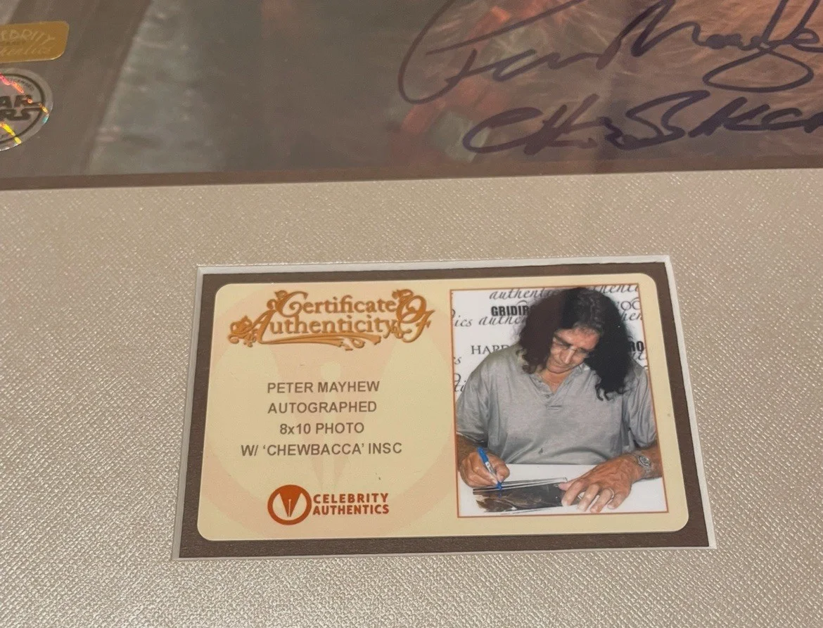 Peter Mayhew — Peter Mayhew Signed Star Wars Chewbacca Framed 8x10 Photo Celebrity Authentics, image 2