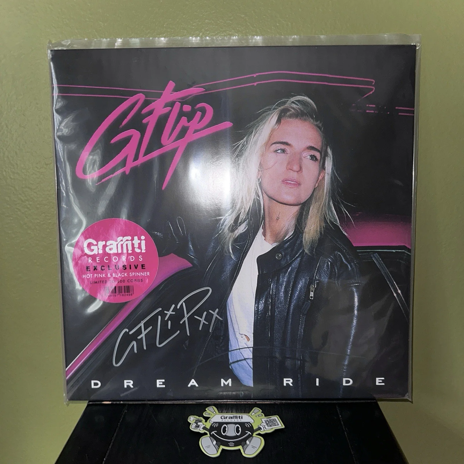 G FLIP Dream Ride LP Autographed SIGNED Graffiti Exc Hot Pink & Black Vinyl /500, image 2