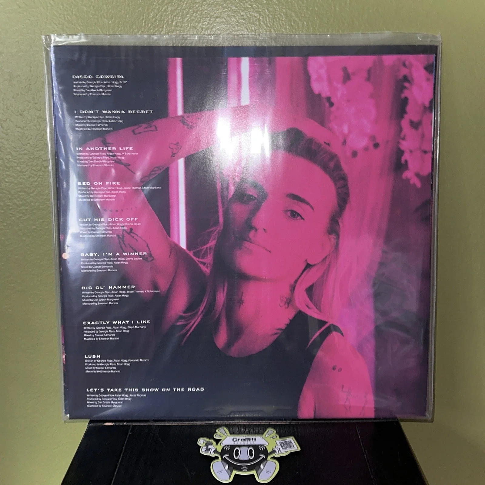 G FLIP Dream Ride LP Autographed SIGNED Graffiti Exc Hot Pink & Black Vinyl /500, image 3