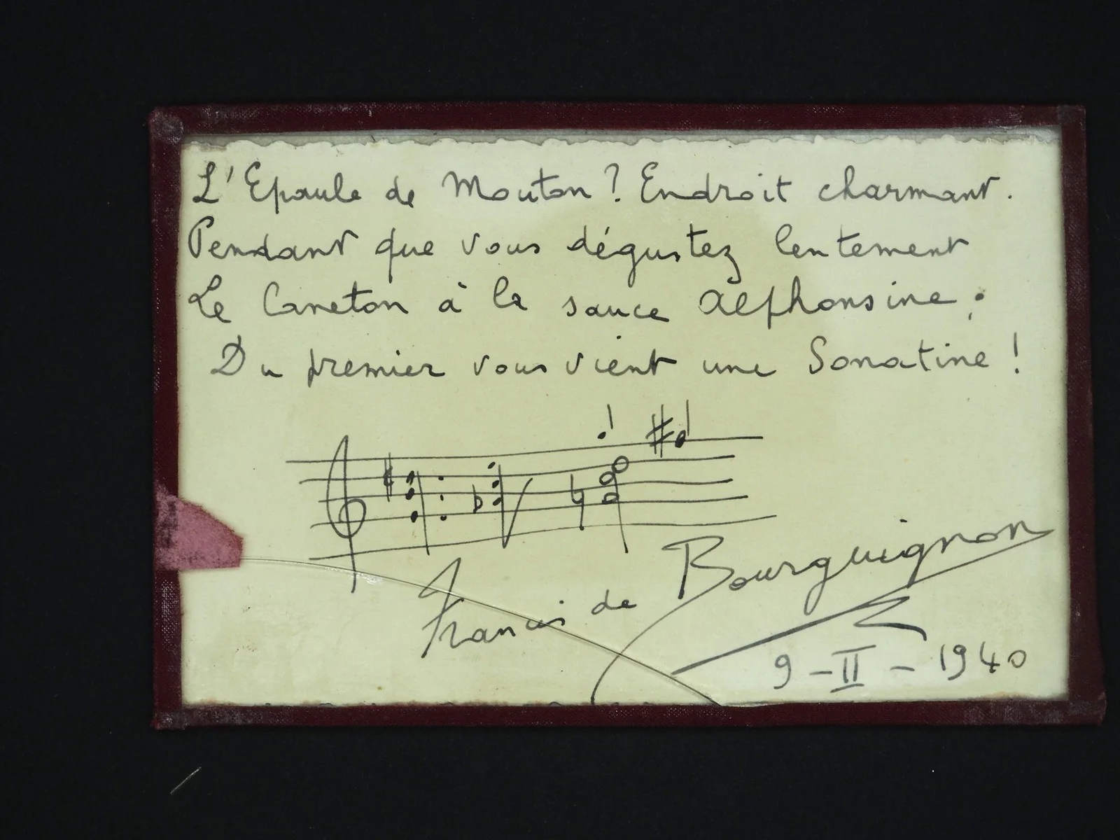 Francis BOURGUIGNON - Signed Autograph Card - 1940, image 3