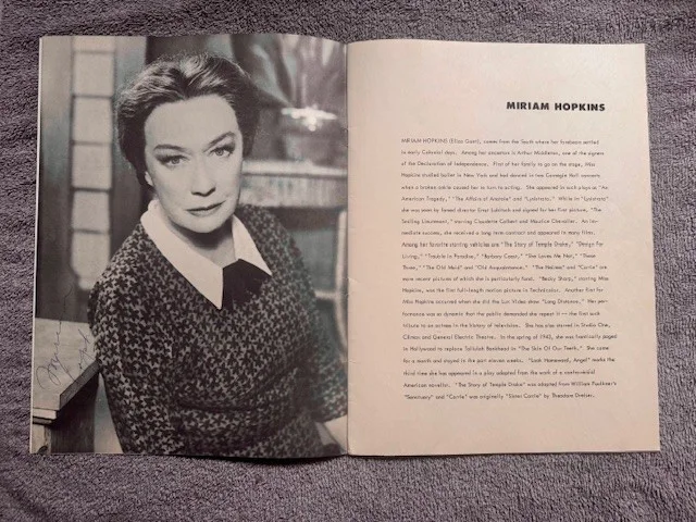 Miriam Hopkins — Miriam Hopkins Signed Playbill + “Look Homeward, Angel” Cast Program x6 Autos, изображение 2