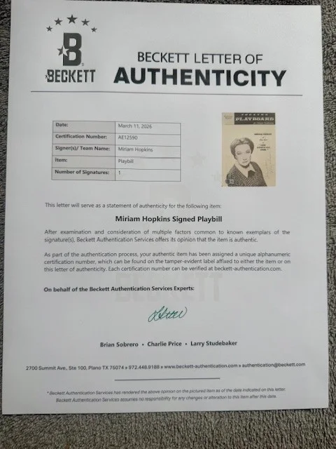 Miriam Hopkins — Miriam Hopkins Signed Playbill + “Look Homeward, Angel” Cast Program x6 Autos, изображение 5