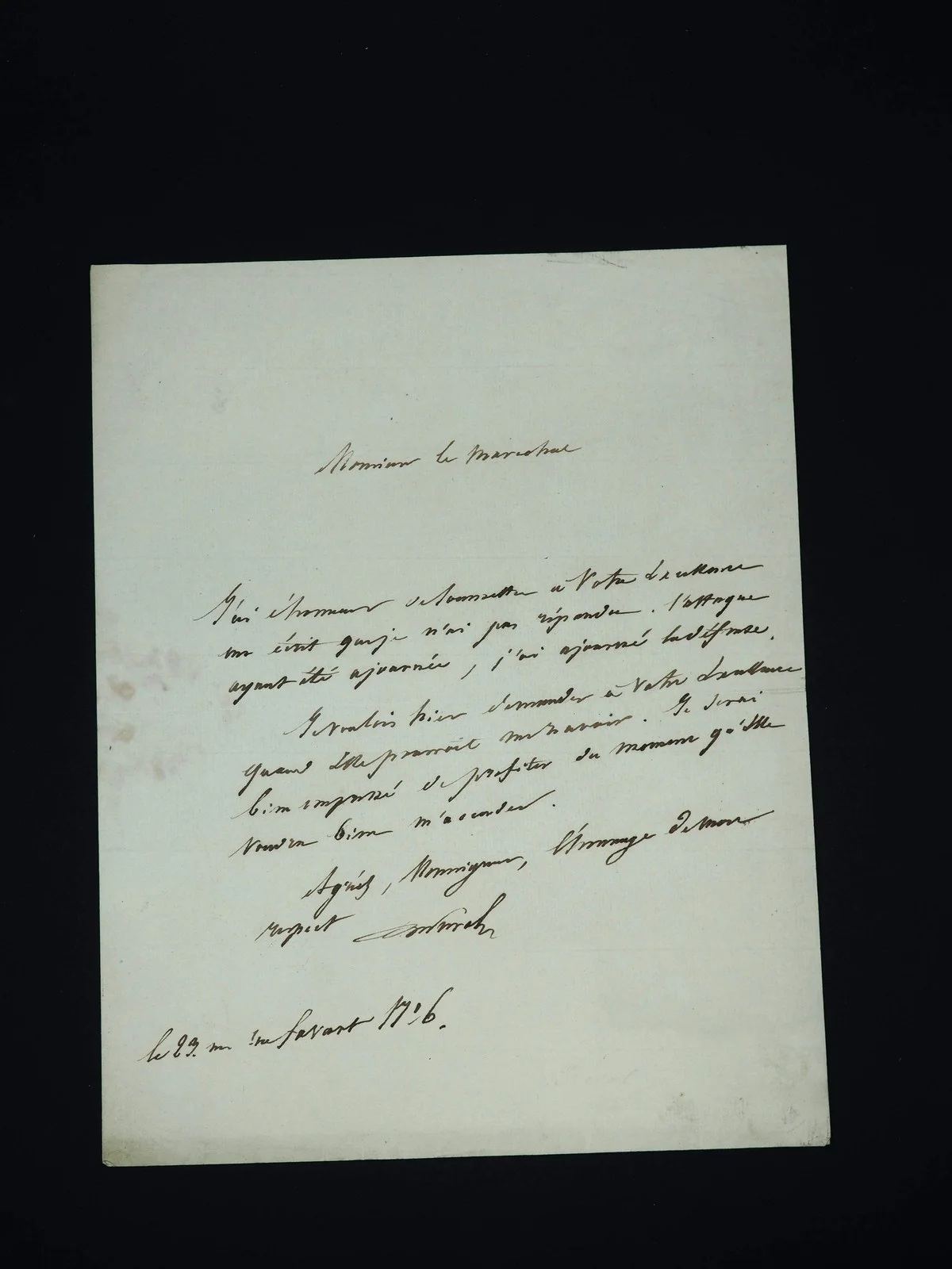 DIRECTORY - signed letter - to "Monsieur le marshal" - 1796, изображение 3