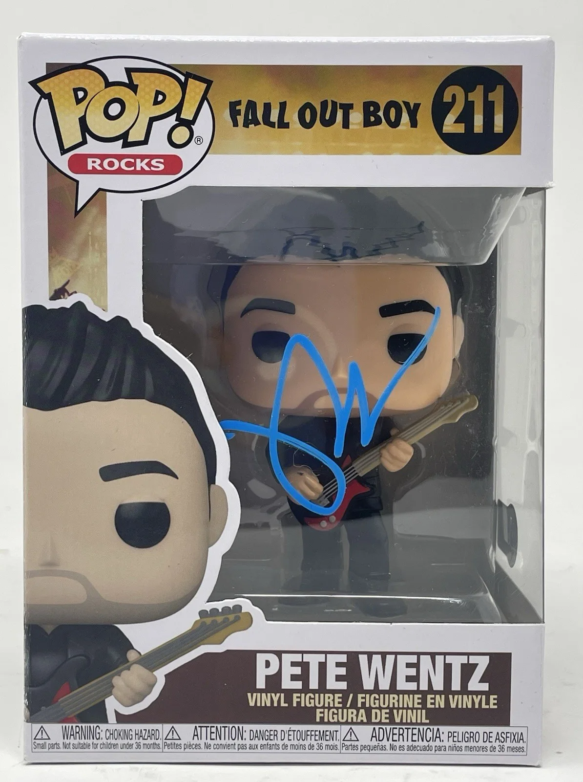 Pete Wentz Fall Out Boy Signed Autograph Funko Pop Rocks Figure #211 Beckett COA, image 2