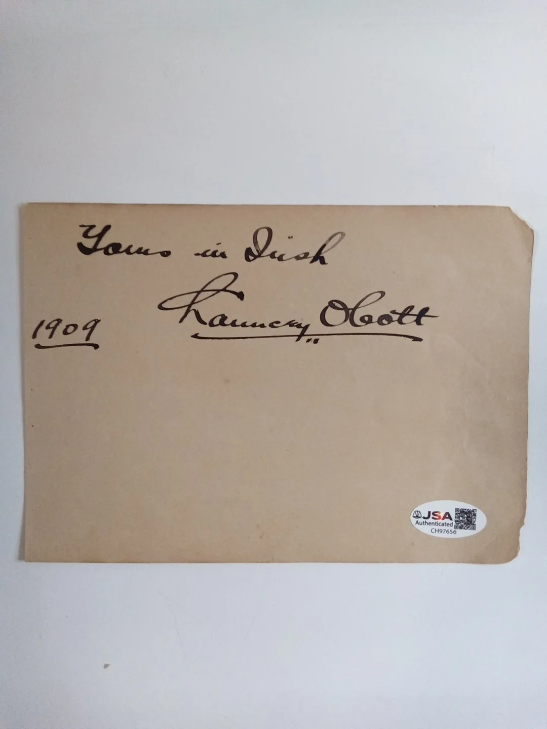 Nellie McCoy Broadway Dancer The Enchantress Signed Paper JSA, изображение 3