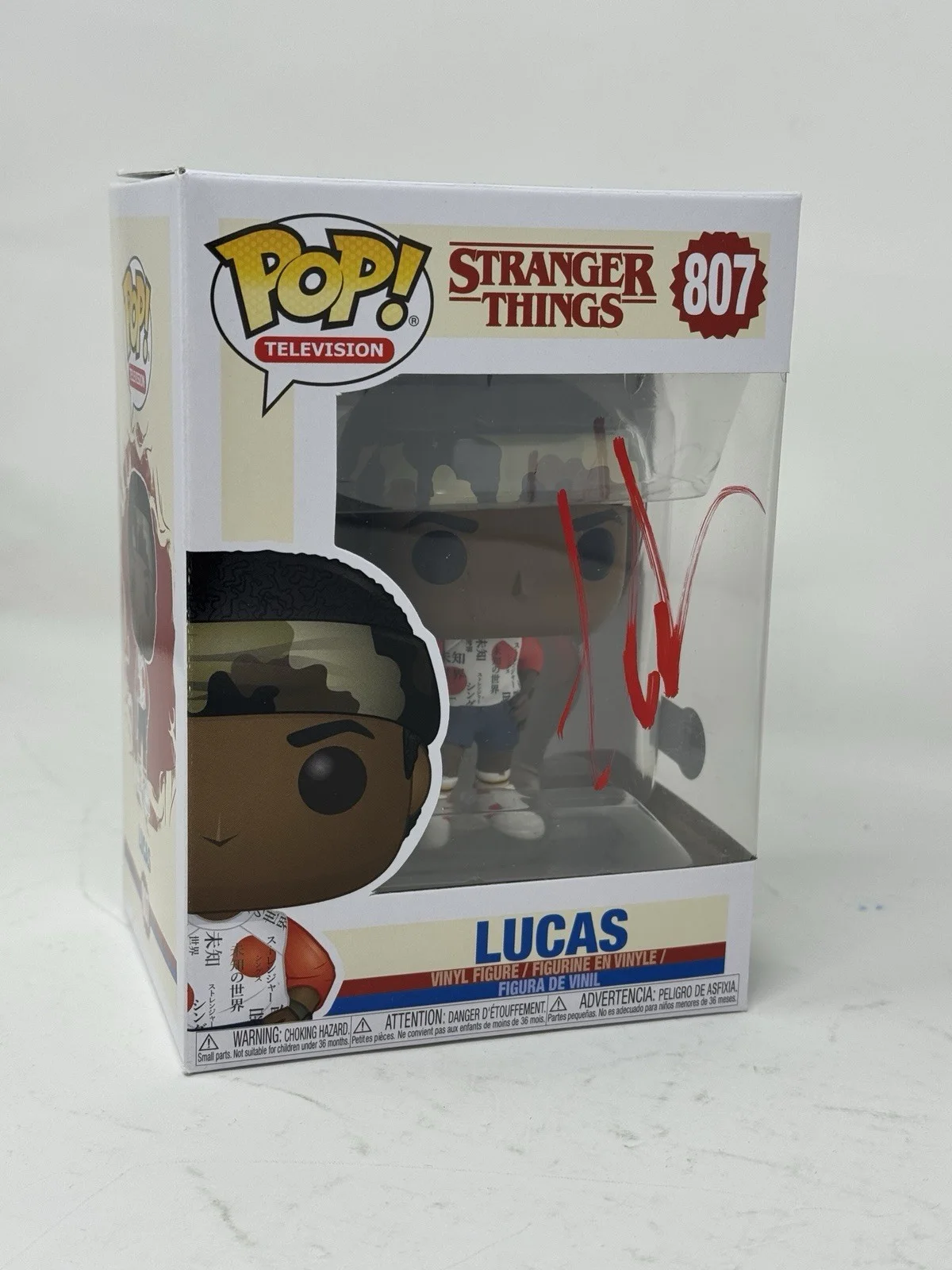 Caleb McLaughlin — Caleb McLaughlin Stranger Things Signed Autograph Lucas Funko Pop 807 BAS COA, image 4