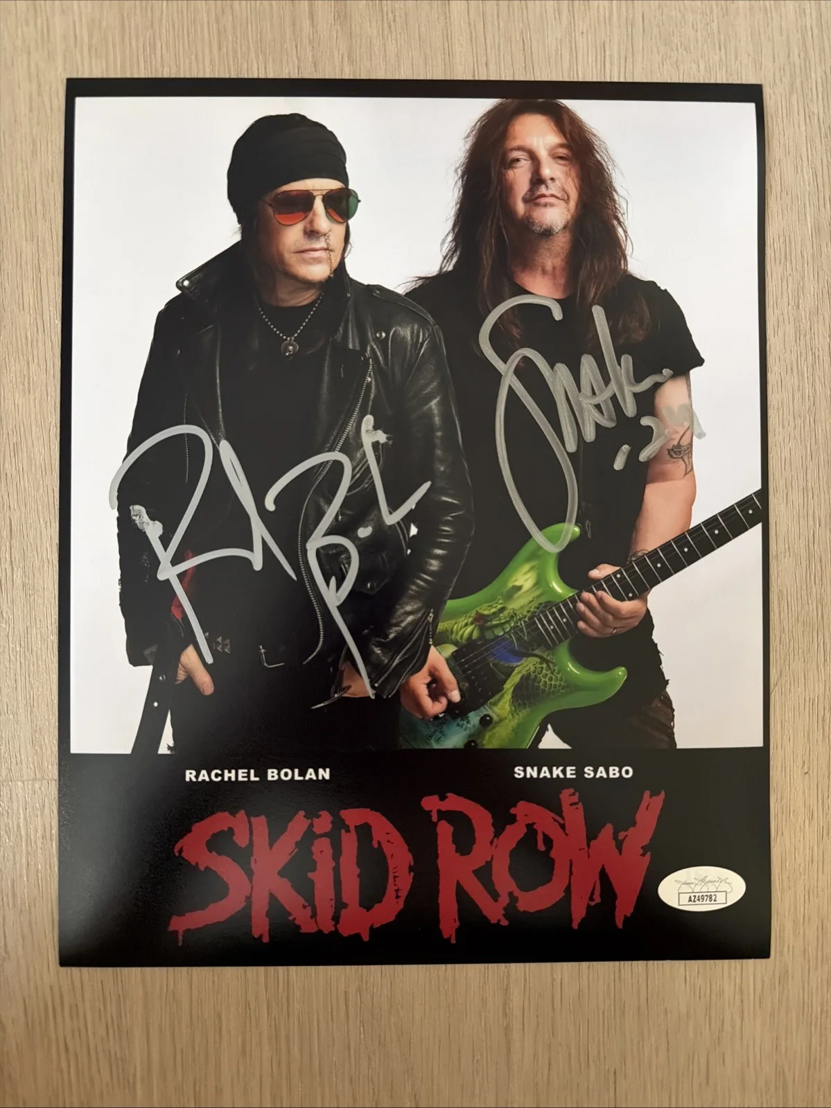 Skid Row signed 8x10 Snake Sabo and Rachel Bolan JSA Authentication Autograph, image 2