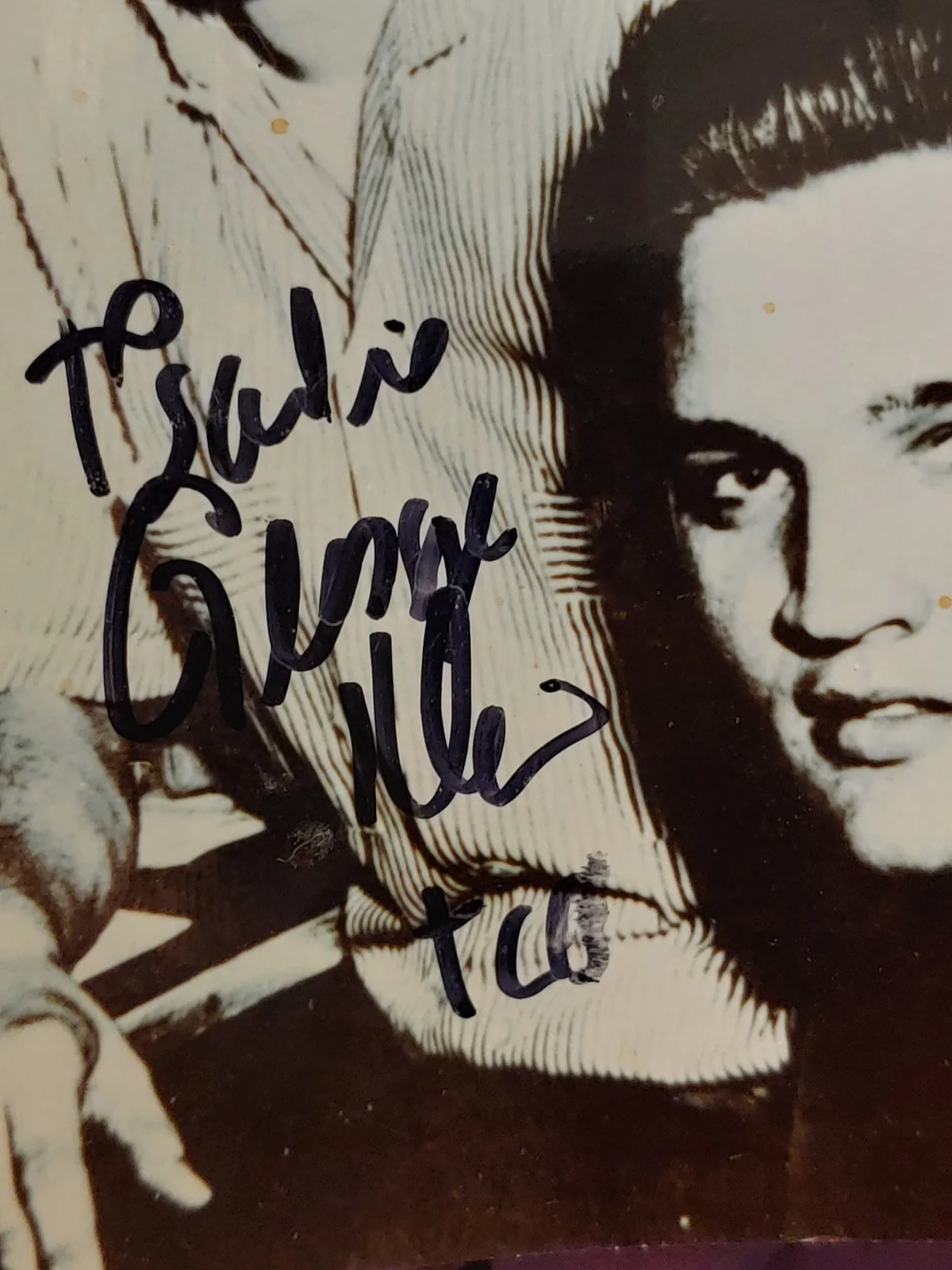 George Klein — Elvis and George Klein photo signed by George Klein 3 x 5, изображение 2