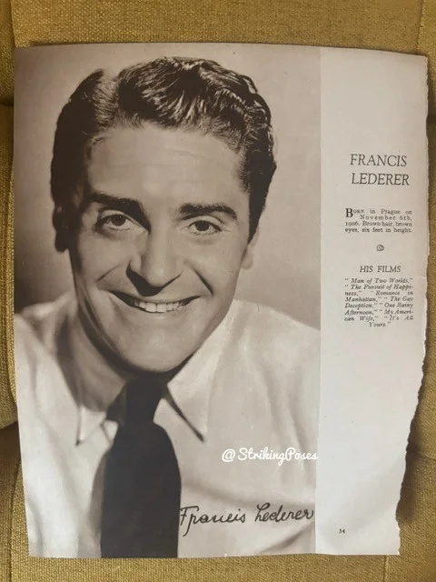 Vintage Magazine Clipping 1930s EDWARD G ROBINSON FRNCIS LEDERER film stars 8x10, изображение 2