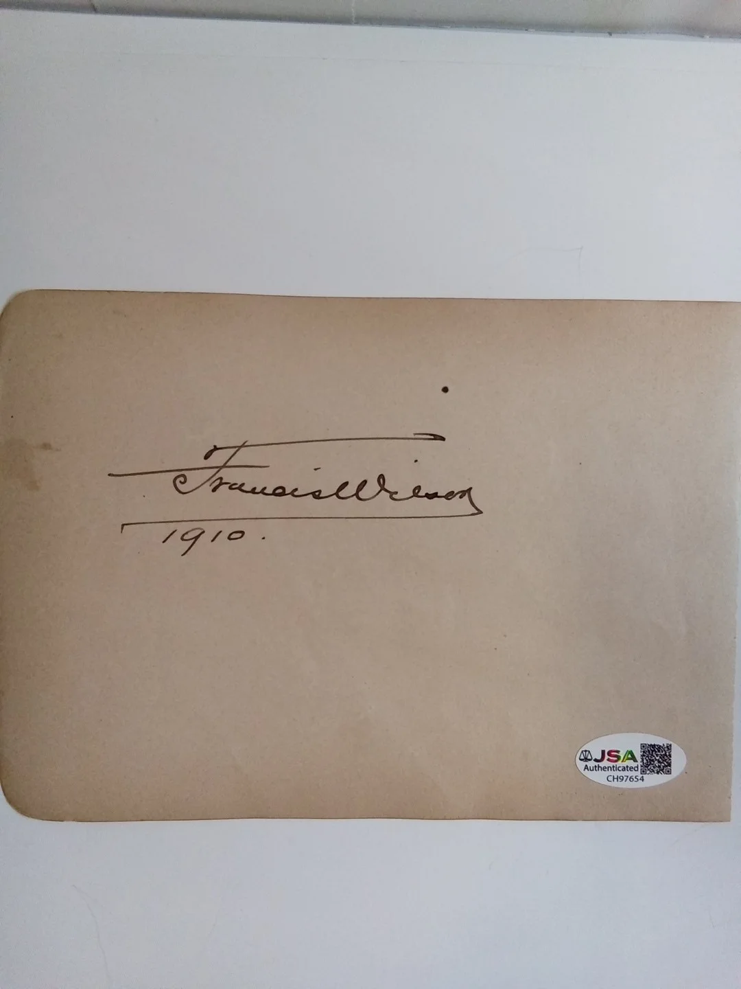 Francis Wilson & John Mason Signed Paper Broadway Actor Equigy Founder JSA, image 2