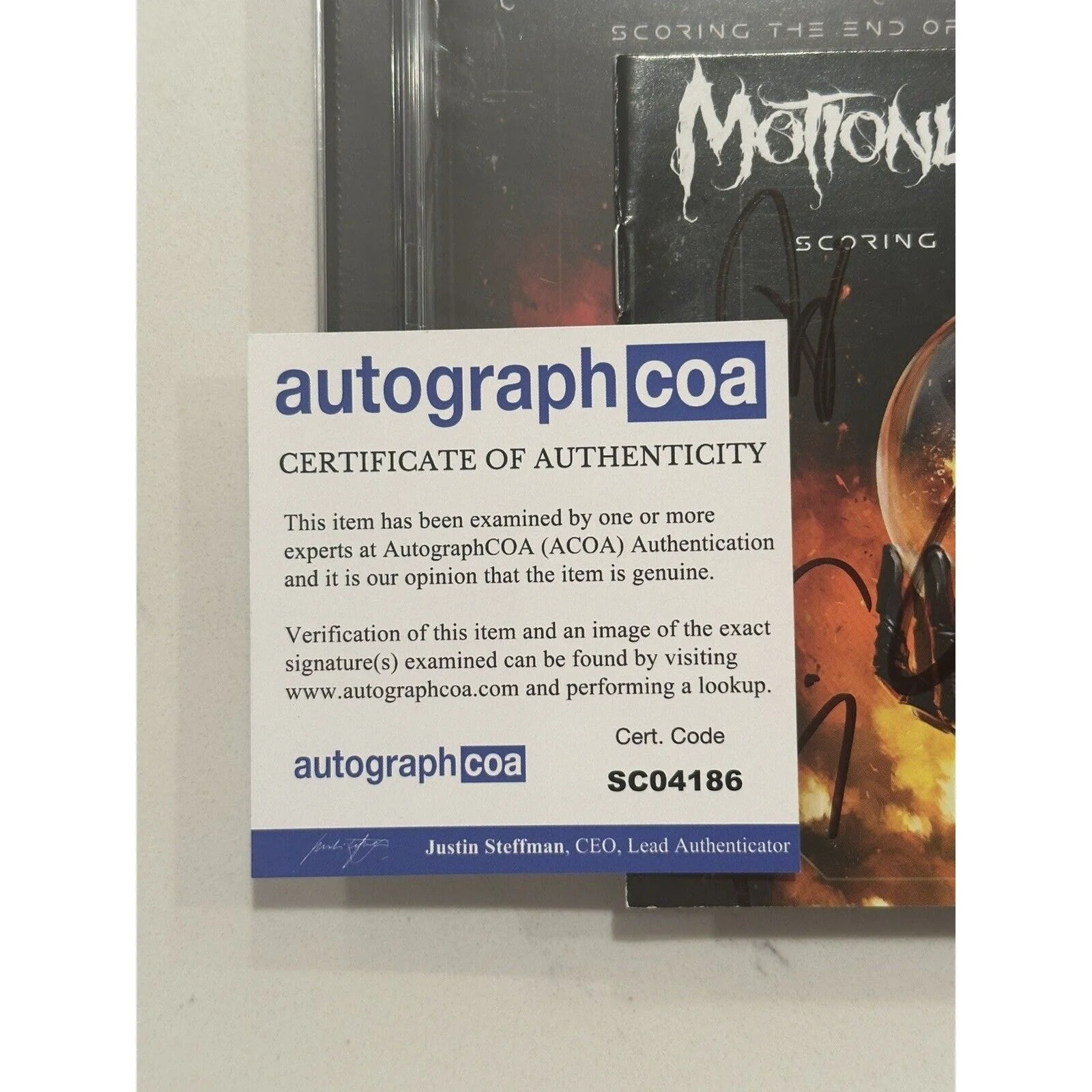 Motionless In White SIGNED Scoring The End Of The World CD COA AUTOGRAPHED #1, image 2