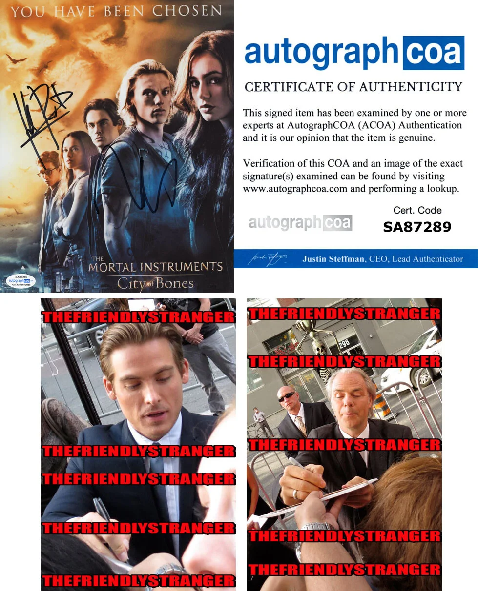 KEVIN ZEGERS & HARALD ZWART — Kevin Zegers & Harald Zwart signed "MORTAL INSTRUMENTS" 8x10 Photo PROOF ACOA