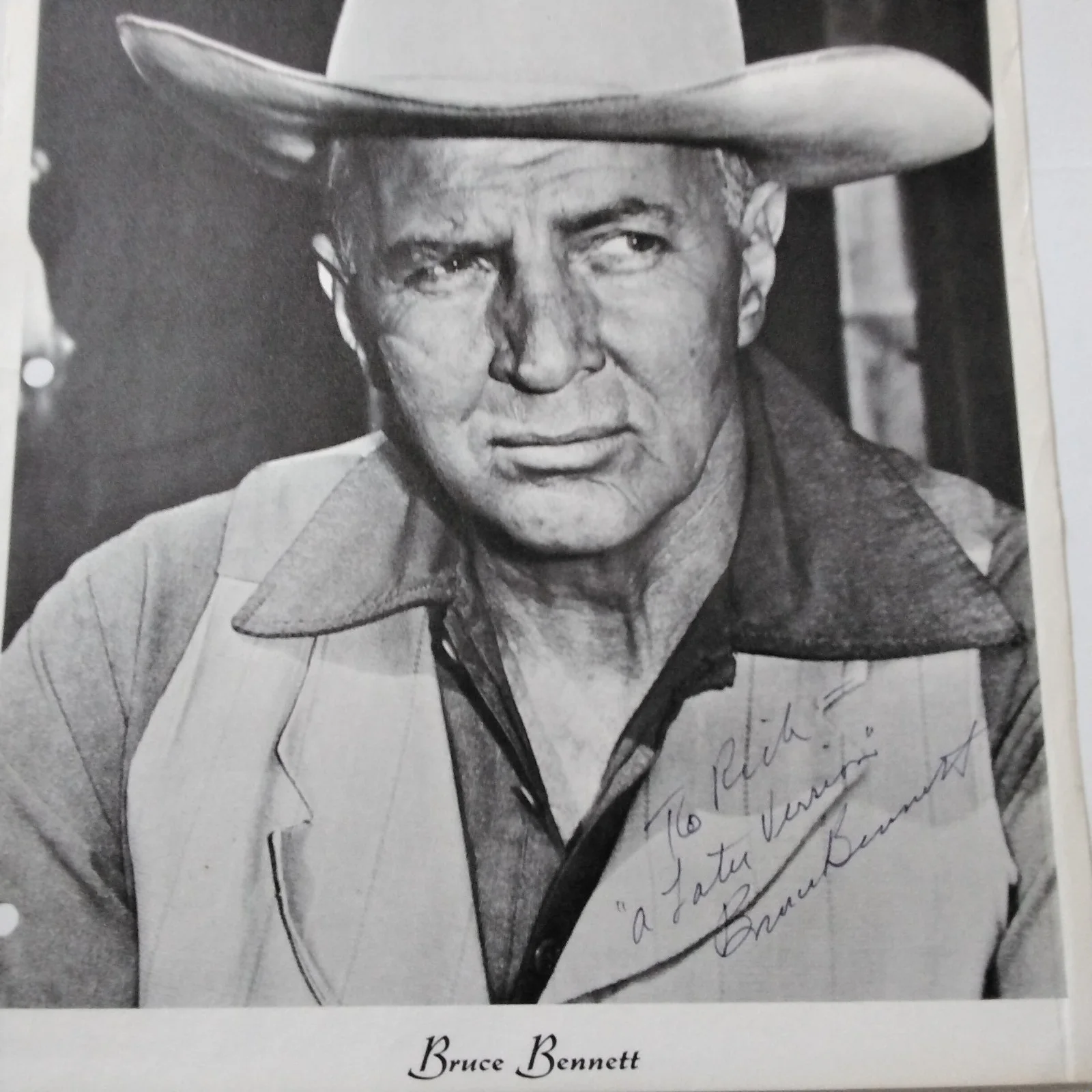Bruce Bennett Signed Photo 40s Movie TV Actor Trazan Midred Pierce Dark Passage, изображение 2