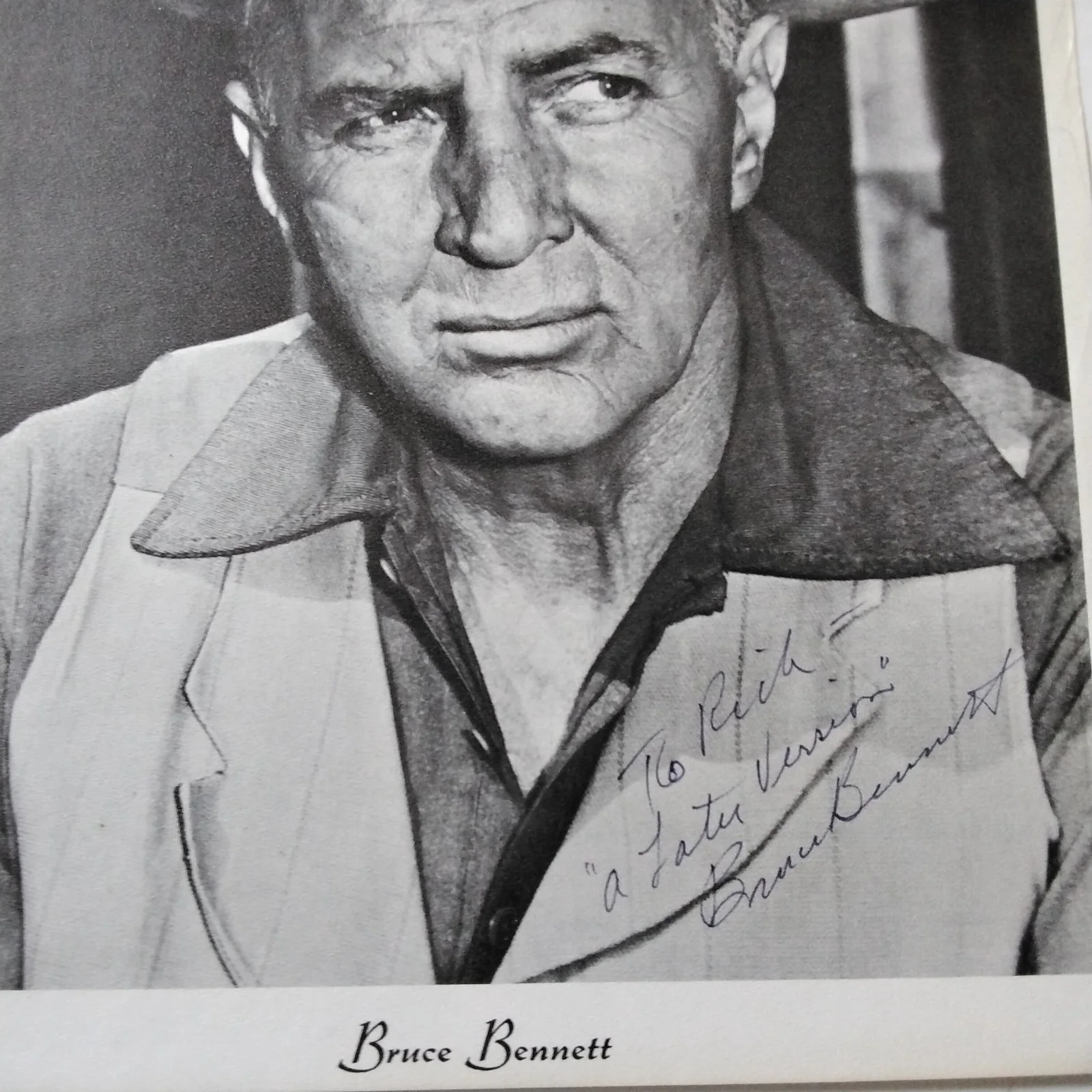 Bruce Bennett Signed Photo 40s Movie TV Actor Trazan Midred Pierce Dark Passage, изображение 3