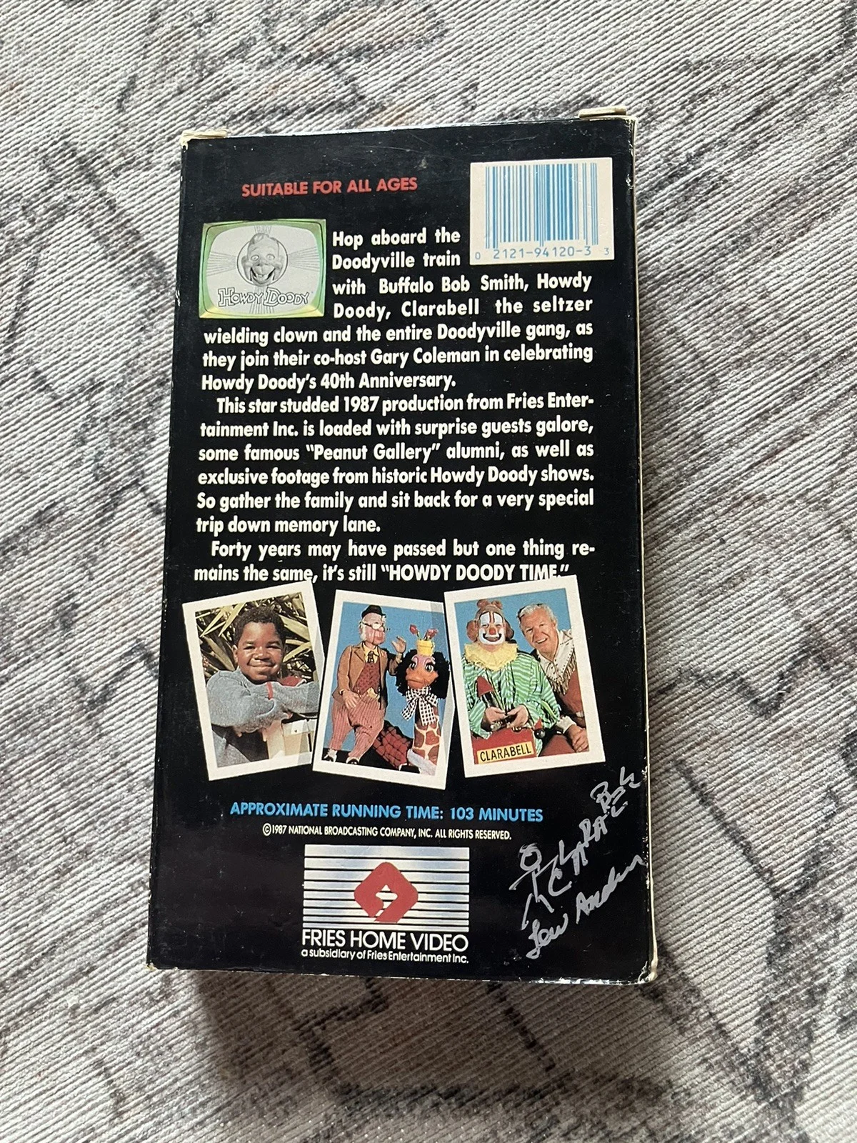 1987 HOWDY DOODY VHS TAPE SIGNED BY BUFFALO BOB SMITH & LEW ANDERSON, image 2