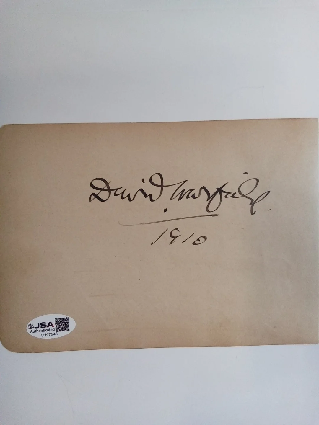 David Warfield Signed Paper Broadway Actor Music Master JSA, image 2