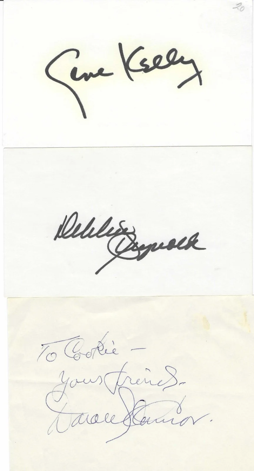GENE KELLY, Donald O'Connor, DEBBIE REYNOLDS — SINGING IN THE RAIN cast autographs GENE KELLY, Donald O'Connor, DEBBIE REYNOLDS, изображение 3