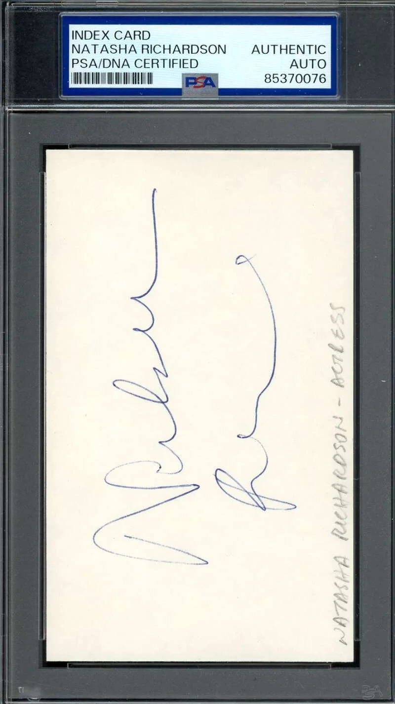 Natasha Richardson — Natasha Richardson PSA DNA Signed 3x5 Index Card Autograph