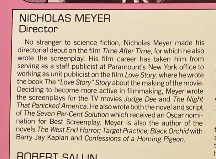 Nicholas Meyer — Nicholas Meyer Signed Star Trek II Wrath of Khan Movie Special Program, image 4