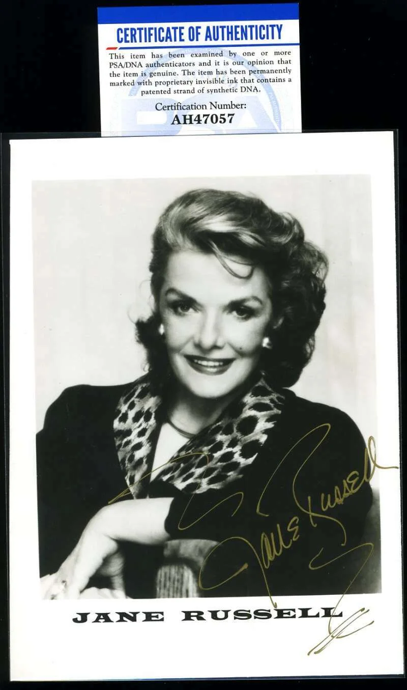 Jane Russell — Jane Russell PSA DNA Coa Signed 5x7 Photo Certified Autograph