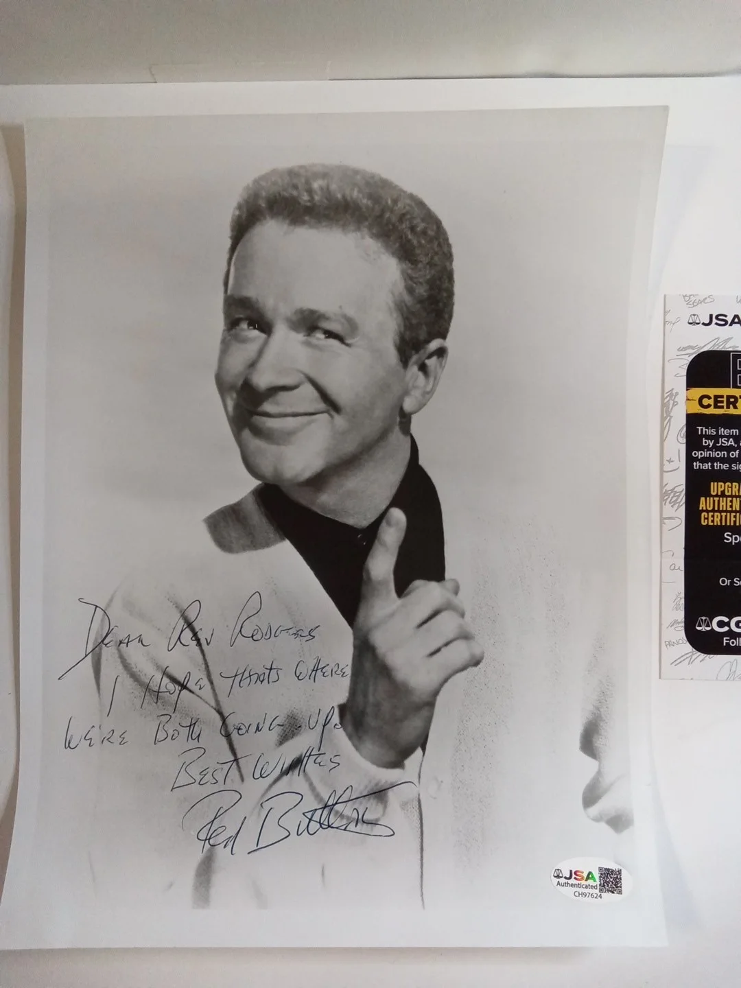 Red Buttons Signed 8x10 Photo Academy Award Winner Actor JSA, изображение 2