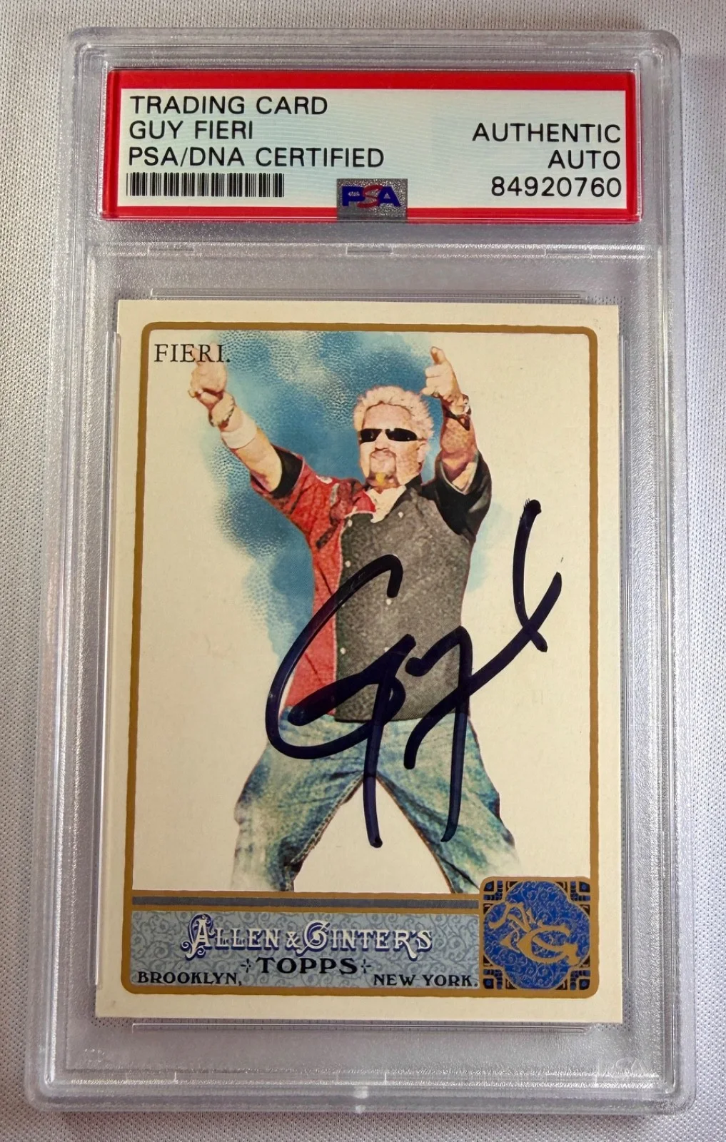 Guy Fieri — 2011 Topps Allen & Ginter Guy Fieri Signed Auto Trading Card #209 PSA DNA