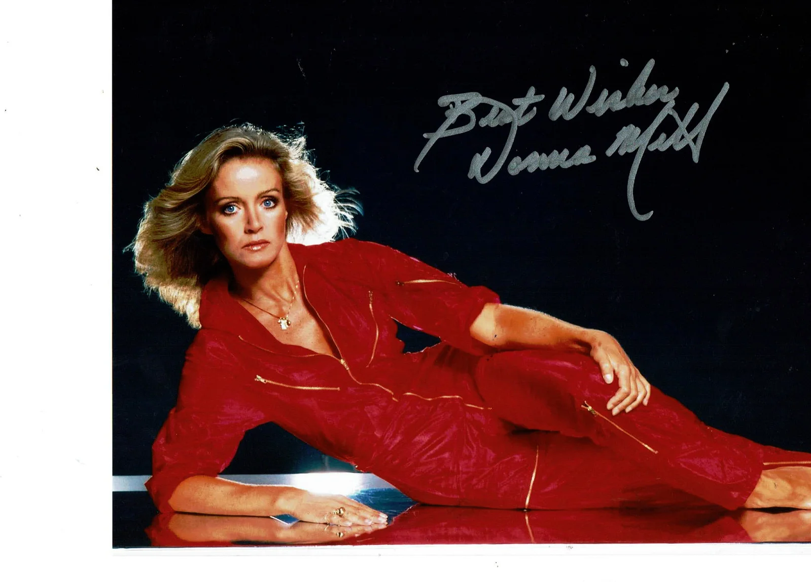 Donna Mills — Knots Landing Donna Mills autographed 8x10 color sexy photo