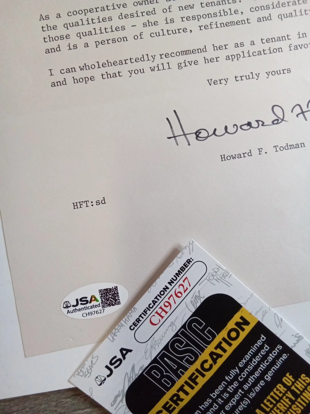 Howard Todman — Howard Todman Signed Letterhead Goodson-Todman TV Producer JSA, image 4