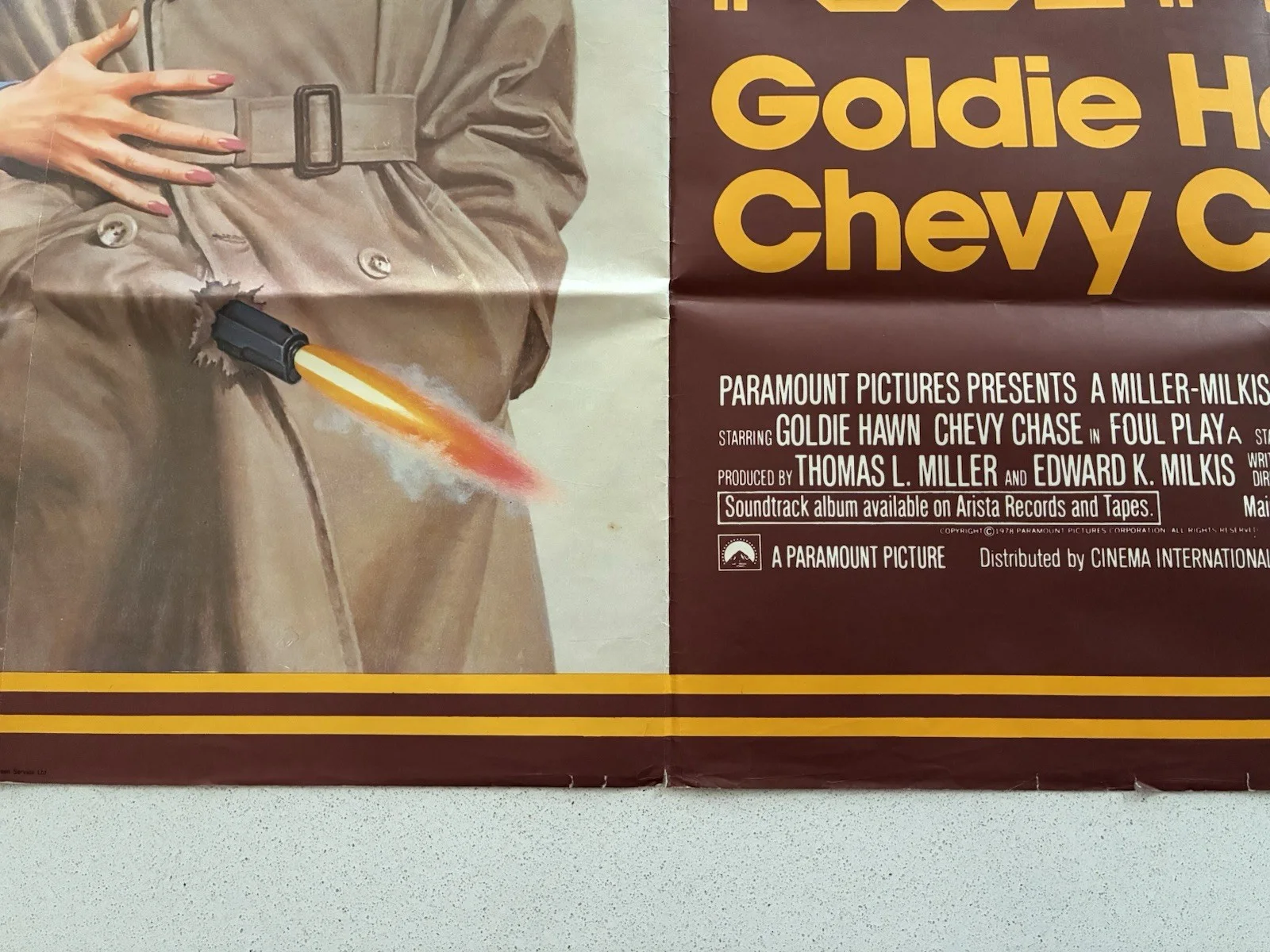 FOUL PLAY - ORIGINAL UK CINEMA QUAD POSTER - CHEVY CHASE GOLDIE HAWN -FILM MOVIE, изображение 4
