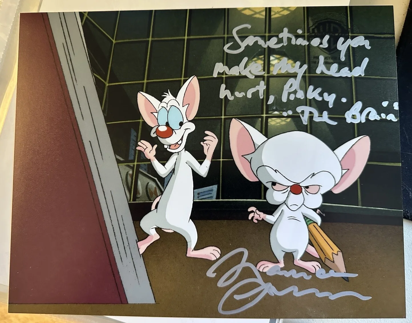 Maurice Lamarche — Maurice Lamarche Signed 8x10 Photo Pinky and Brain Photo Inscribed!