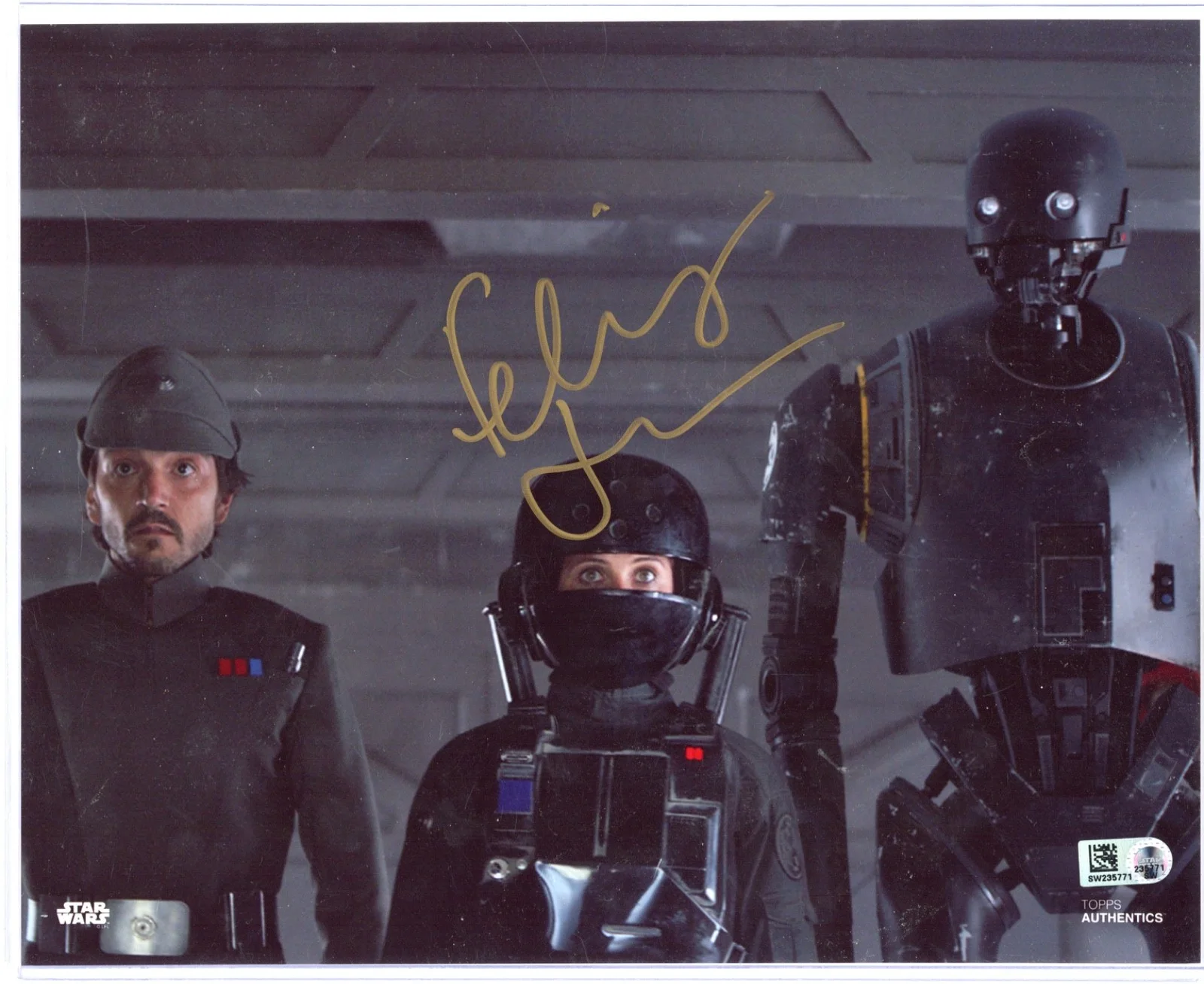 Felicity Jones — Star Wars Felicity Jones Jyn Erso Rogue One Auto Autograph Signed 8x10 Topps G