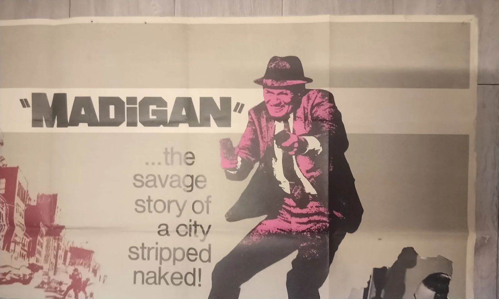MADIGAN , 1968 QUAD POSTER , RICHARD WIDMARK , DON SIEGEL., изображение 3