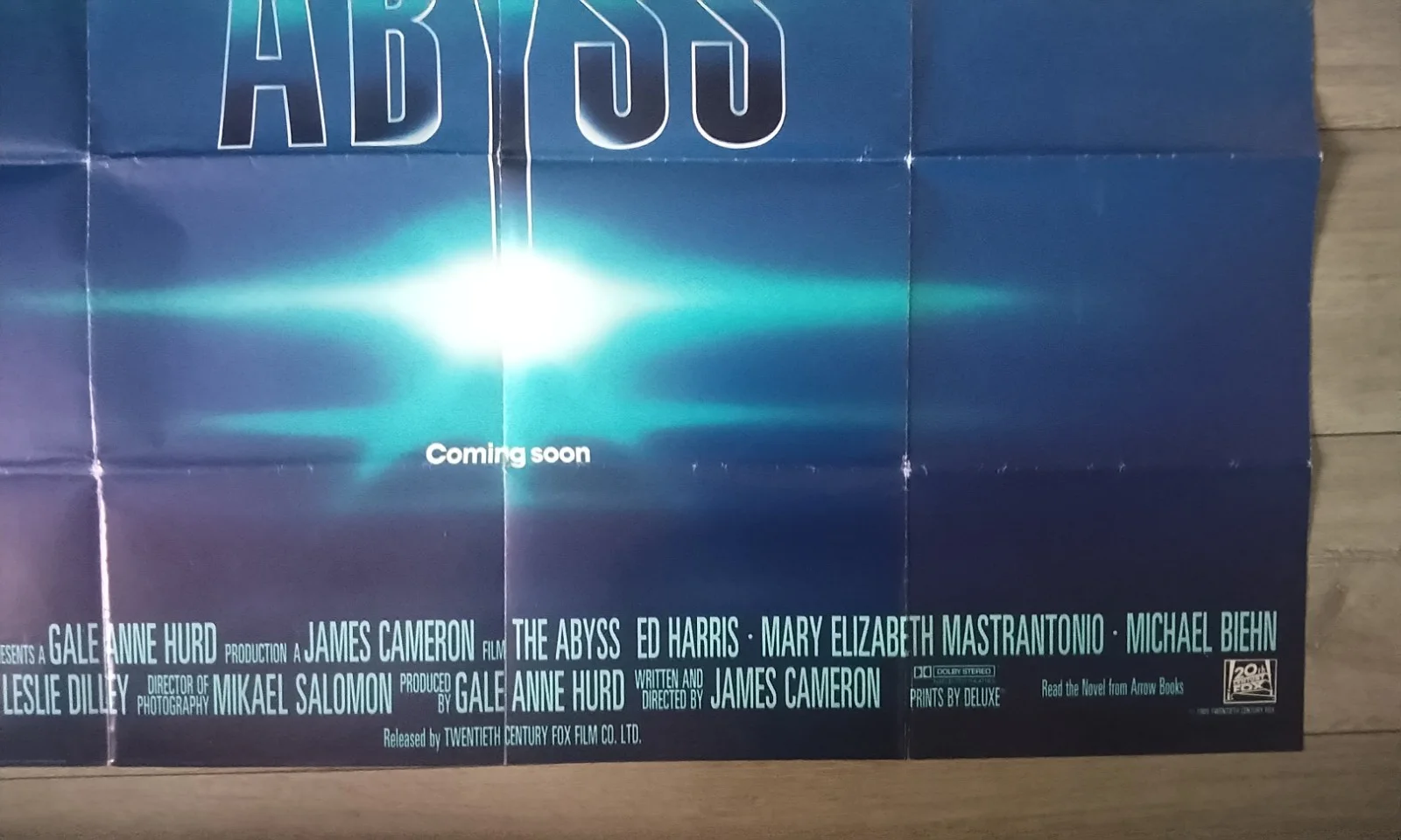 THE ABYSS, COMING SOON , 1989 QUAD POSTER, JAMES CAMERON, изображение 3