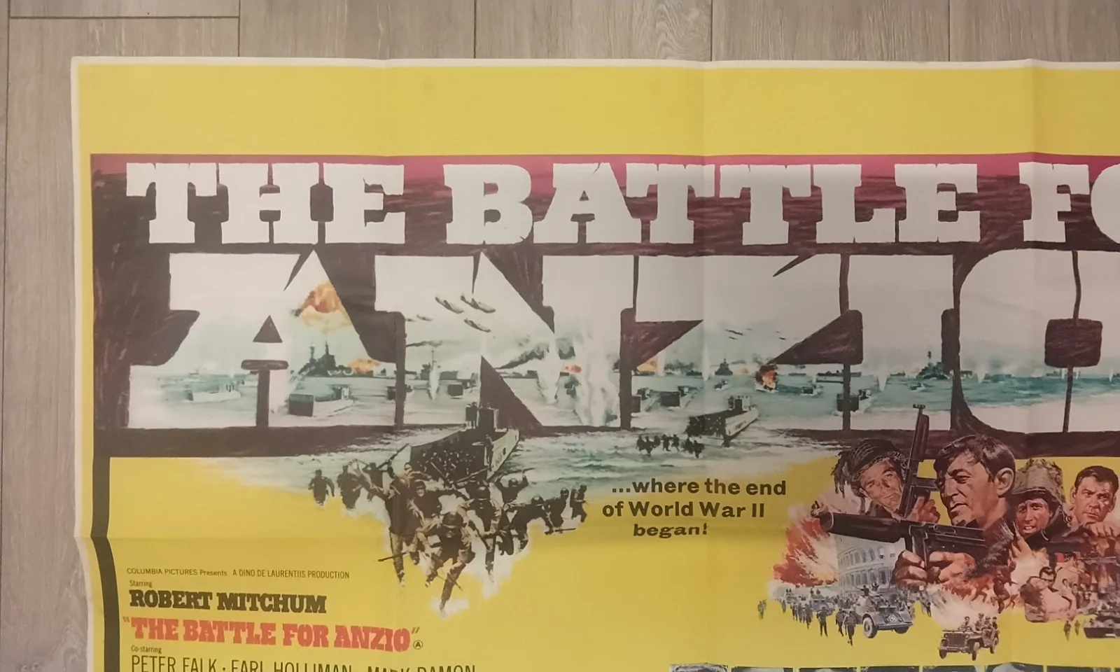 THE BATTLE FOR ANZIO, 1968 QUAD POSTER, ROBERT MITCHUM, PETER FALK, image 2