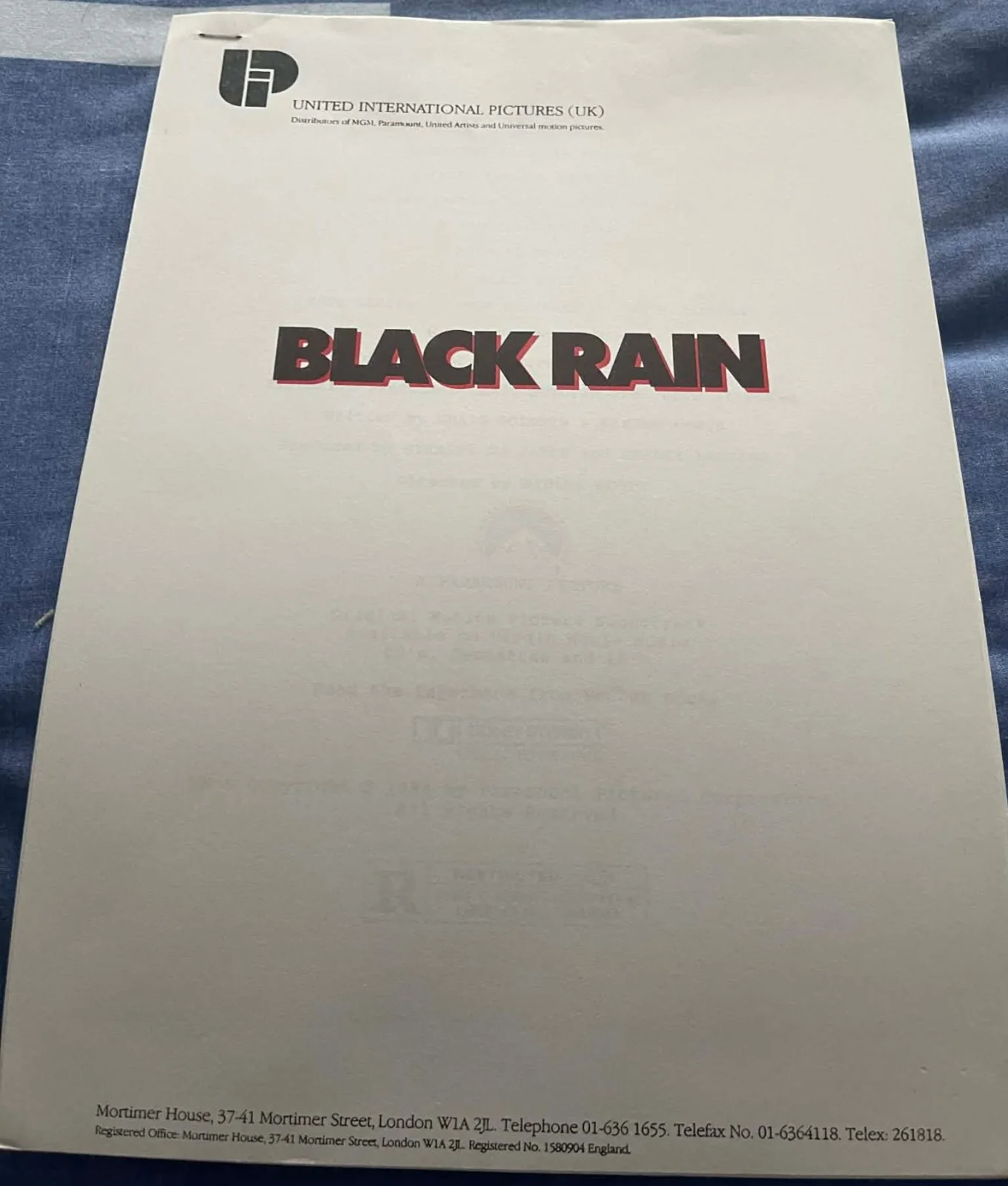 Black Rain - UK Press Kit, image 2