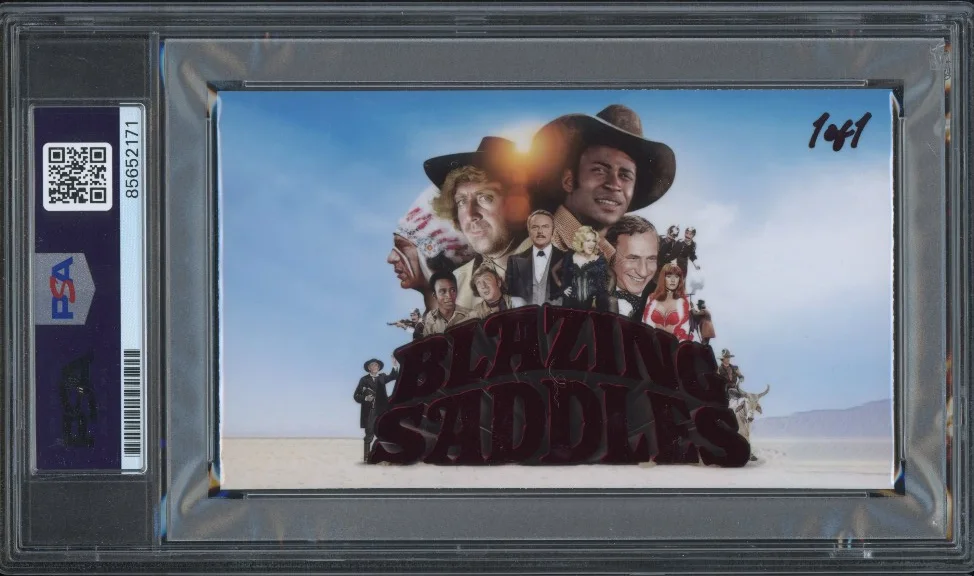 Gene Wilder signed Cut 3x5 Custom Card PSA DNA Slab Blazing Saddles Auto C5701, image 2