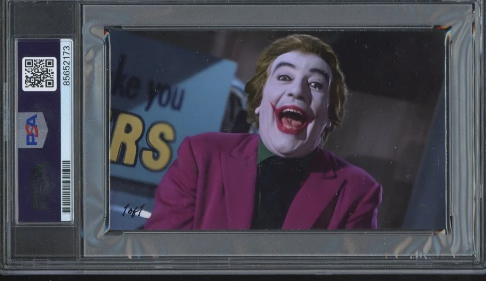 Cesar Romero signed Cut 3x5 Custom Card PSA DNA Slab Batman Joker Auto C5703, image 2