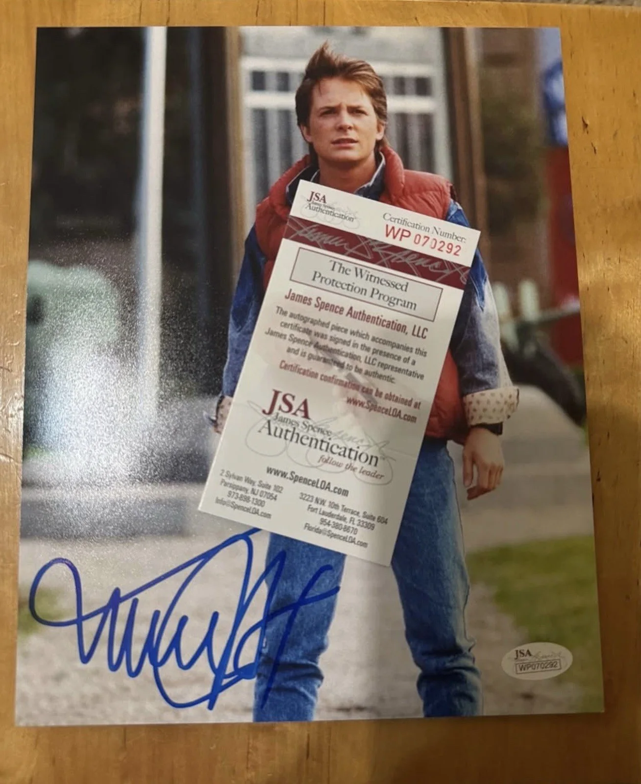 Michael J Fox Signed Witnessed JSA 8x10 Back To The Future, image 2