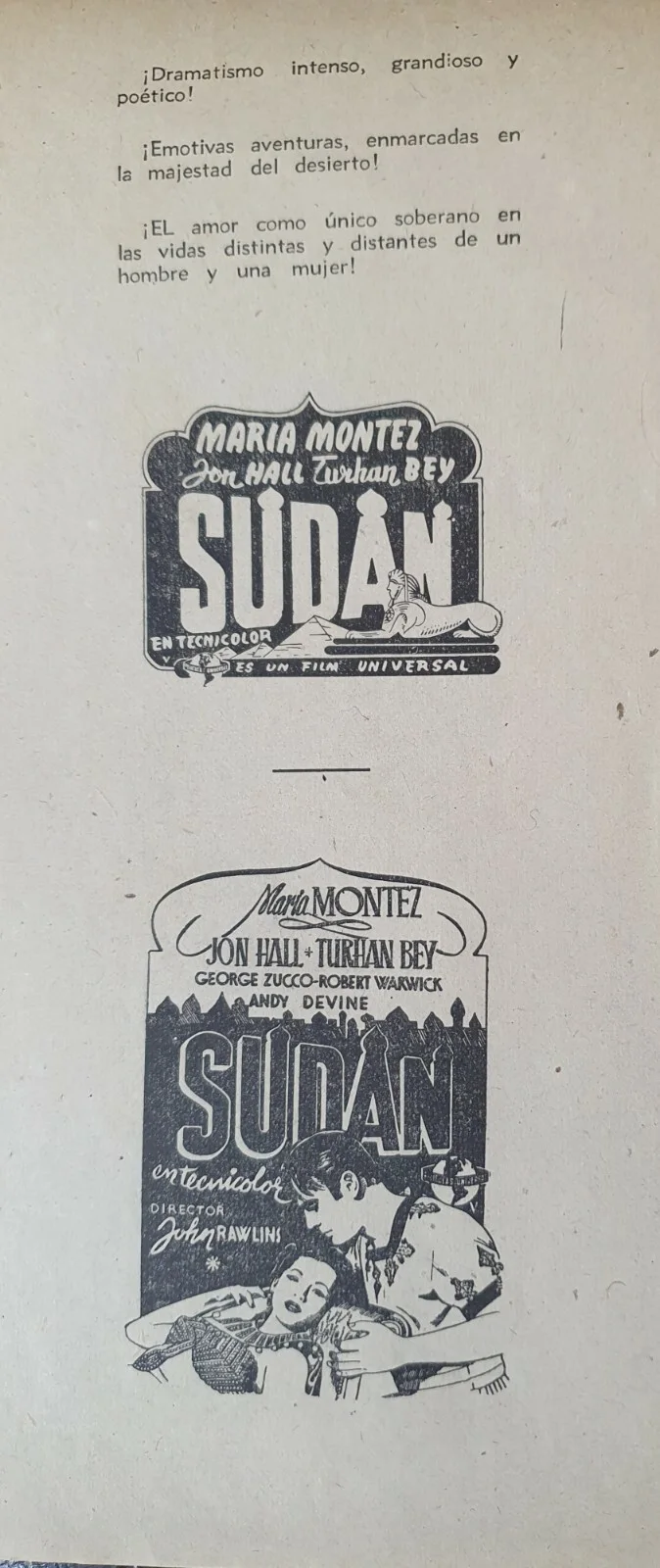 MARIA MONTEZ EXTREMELY RARE ORIGINAL 1946 SPANISH PRESSBOOK SUDAN JON HALL, SABU, изображение 3