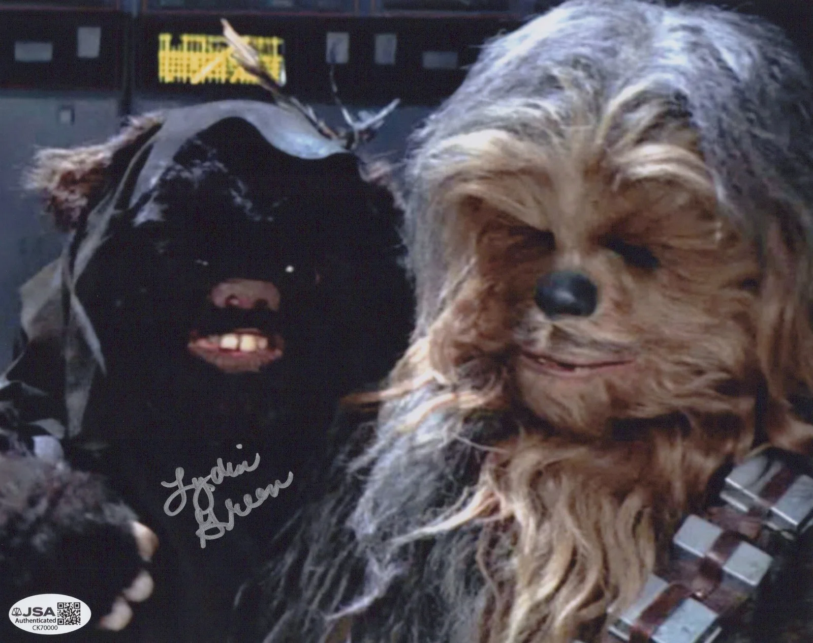 Lydia Green — Star Wars- Lydia Green signed Ewok 8x10 JSA COA