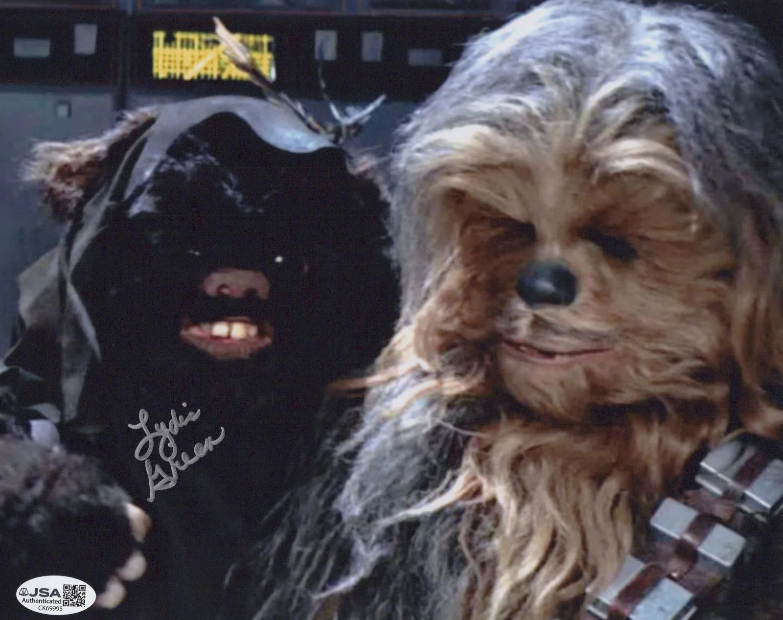 Lydia Green — Star Wars- Lydia Green signed Ewok 8x10 JSA COA