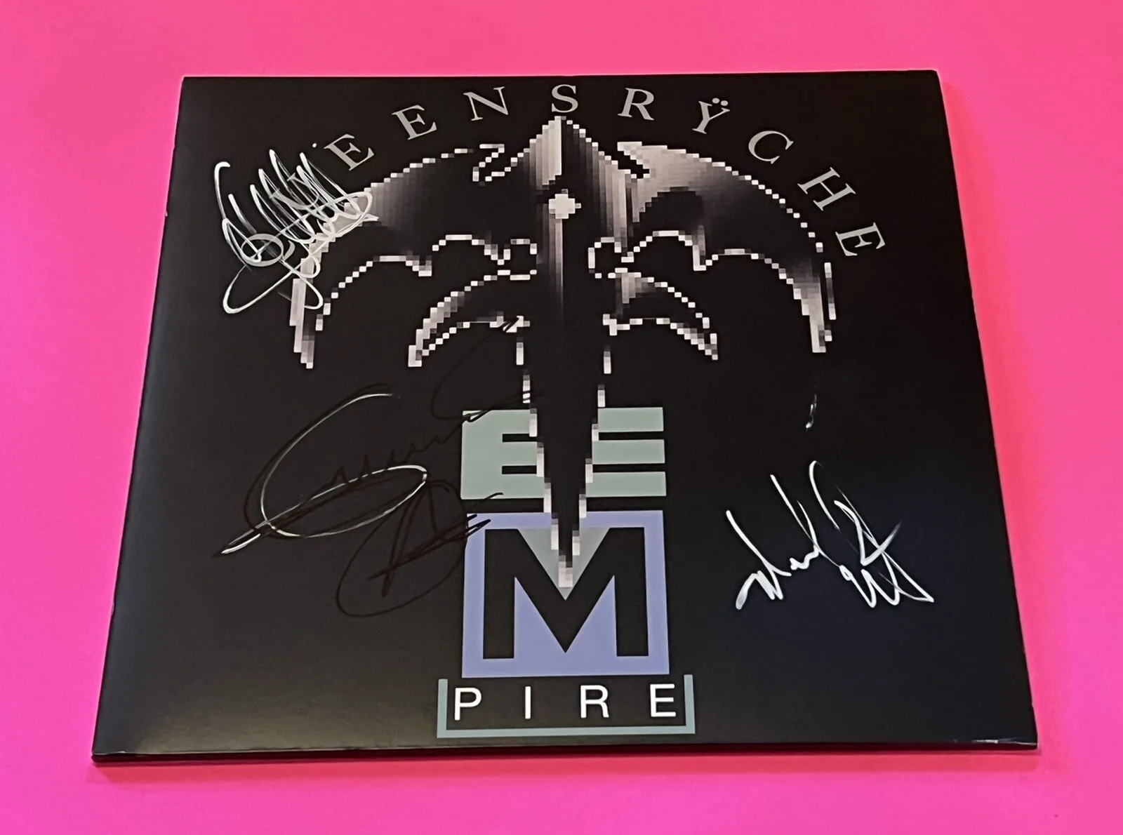 QUEENSRYCHE x3 GEOFF TATE WILTON JACKSON SIGNED EMPIRE VINYL LP #b *EXACT PROOF*, image 2