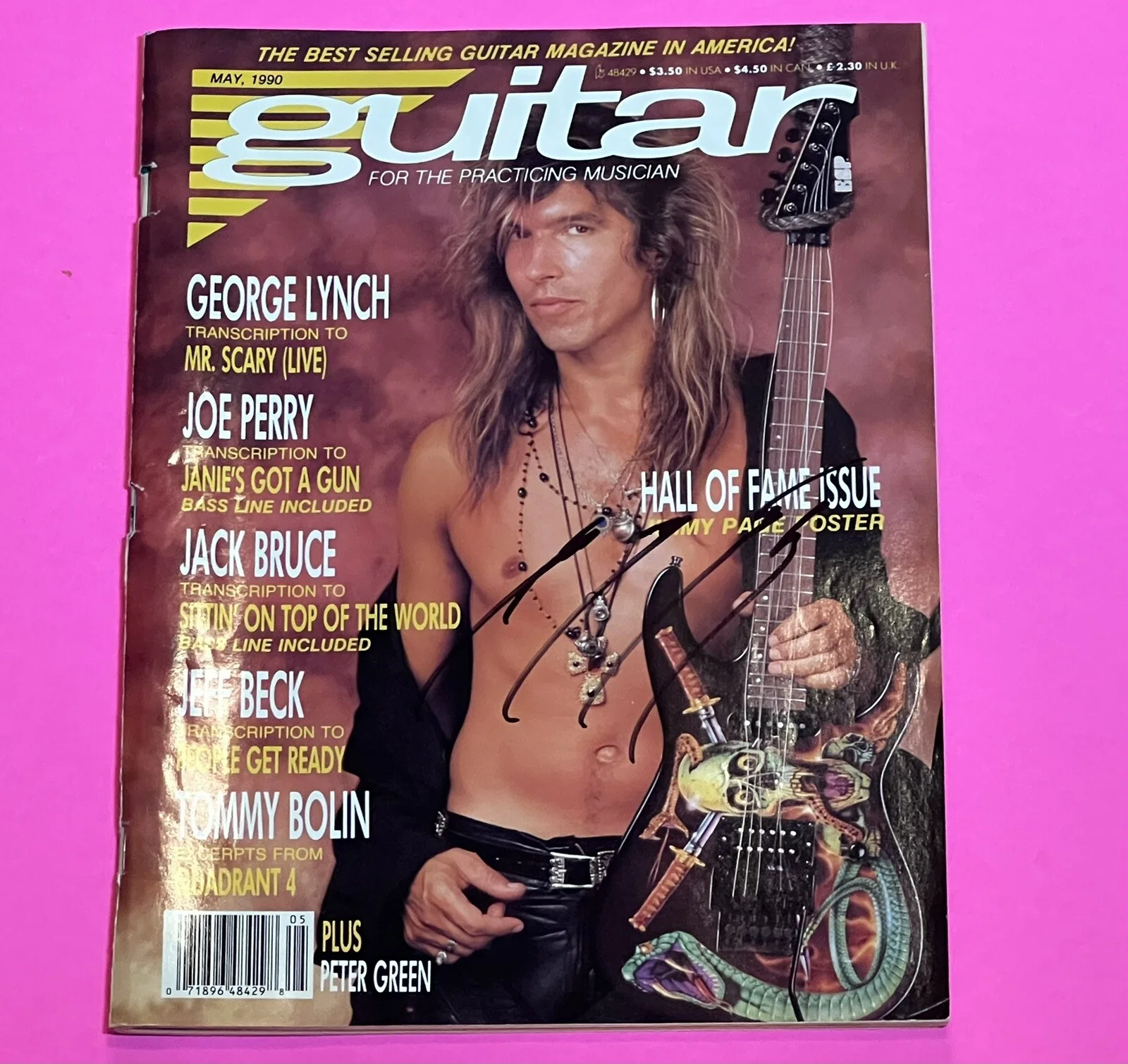 GEORGE LYNCH DOKKEN AUTOGRAPHED SIGNED GUITAR MAGAZINE *EXACT PROOF*, image 2
