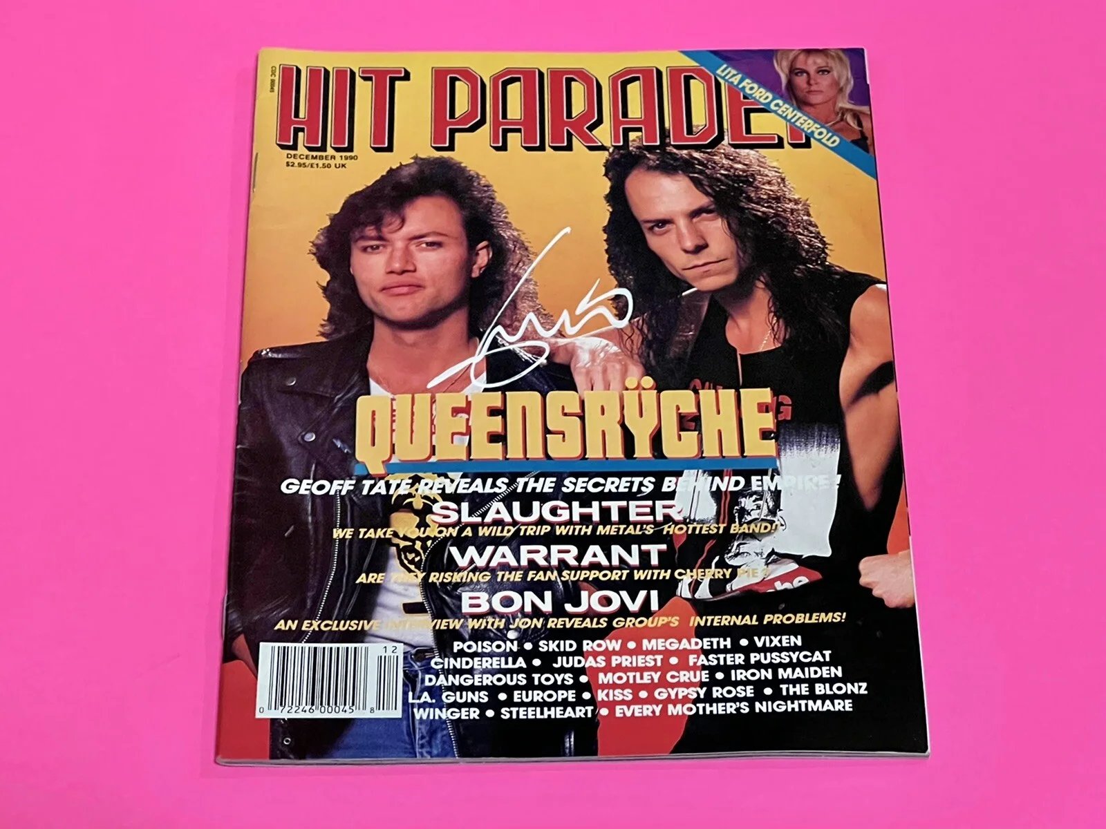 QUEENSRYCHE GEOFF TATE SIGNED AUTOGRAPHED HIT PARADER MAGAZINE *EXACT PROOF*, image 2