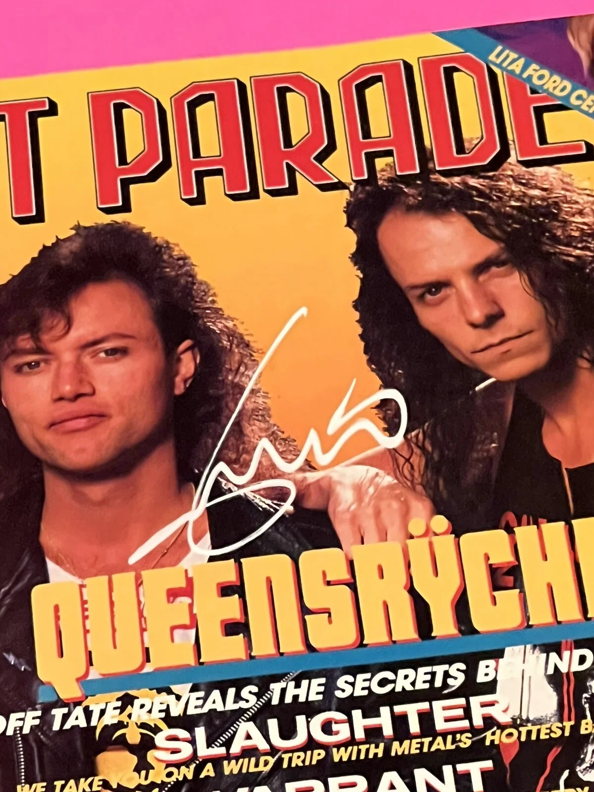 QUEENSRYCHE GEOFF TATE SIGNED AUTOGRAPHED HIT PARADER MAGAZINE *EXACT PROOF*, image 4