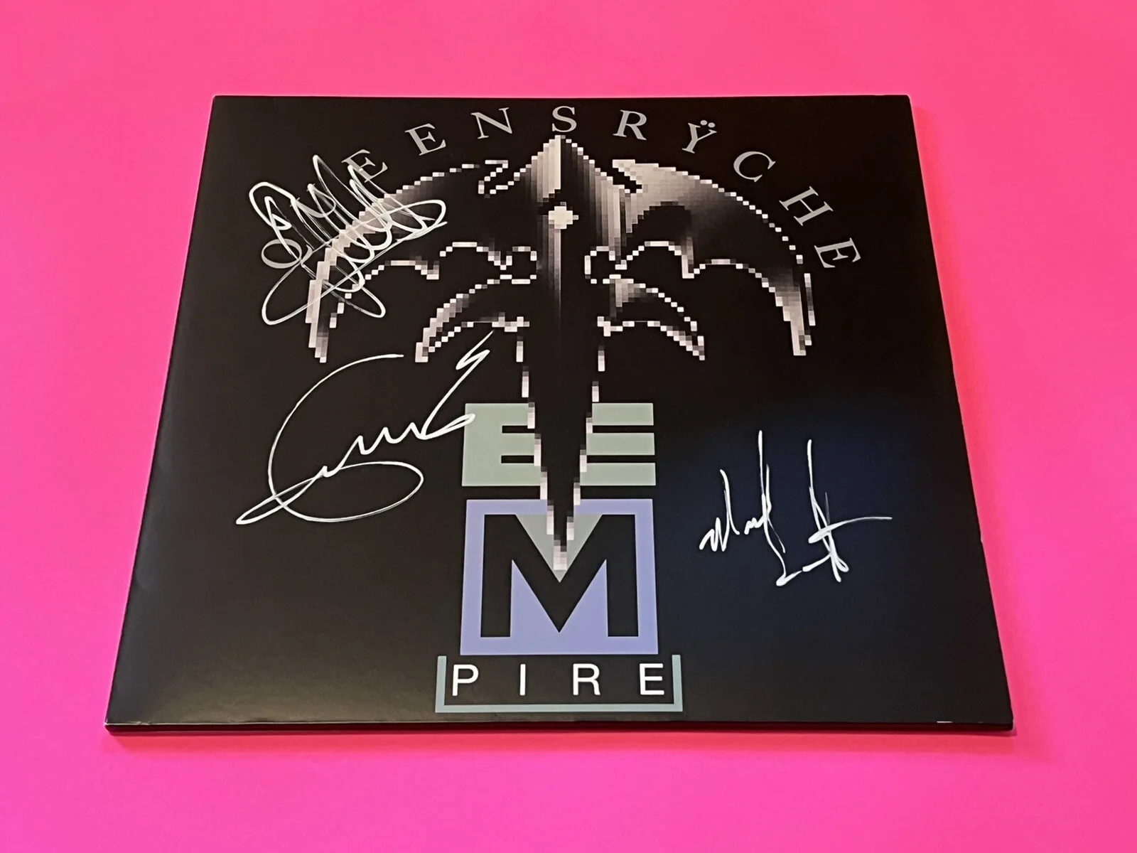 QUEENSRYCHE x3 GEOFF TATE WILTON JACKSON SIGNED EMPIRE VINYL LP #a *EXACT PROOF*, изображение 2