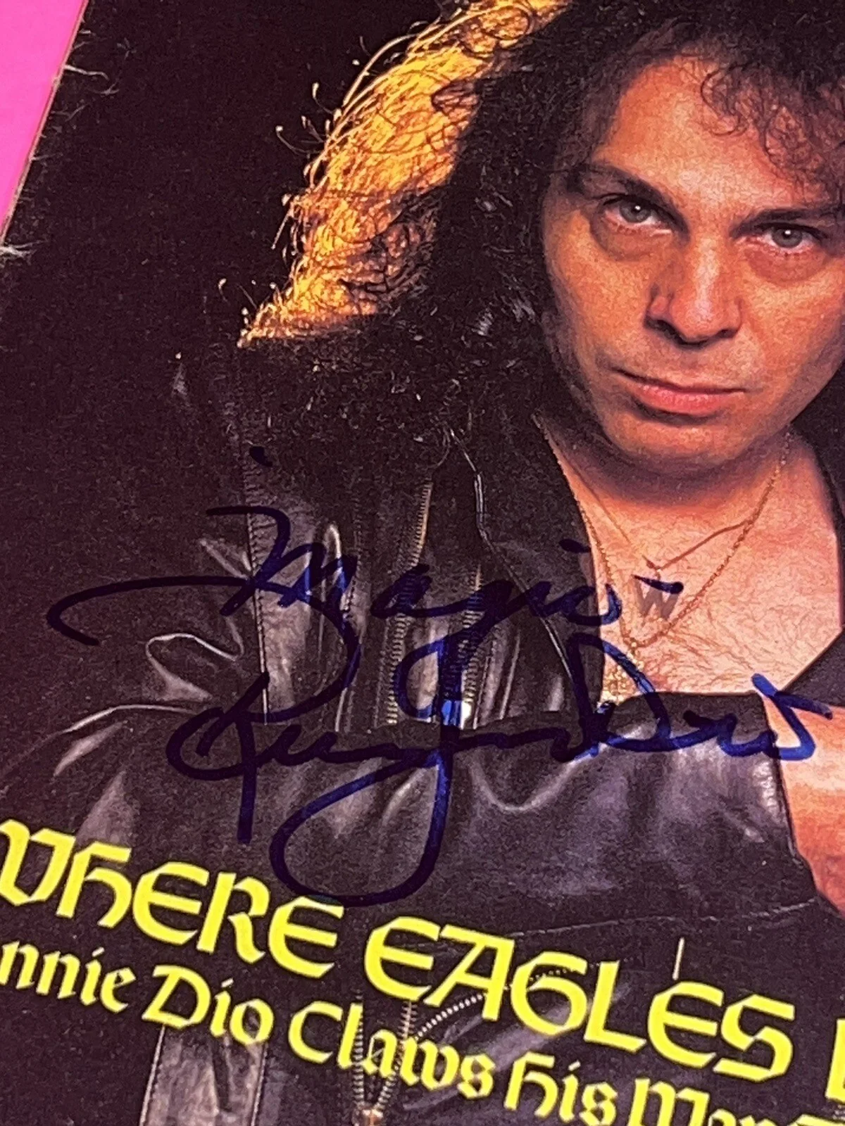 RONNIE JAMES DIO AUTOGRAPHED SIGNED KERRANG MAGAZINE * JSA COA * BLACK SABBATH, image 2