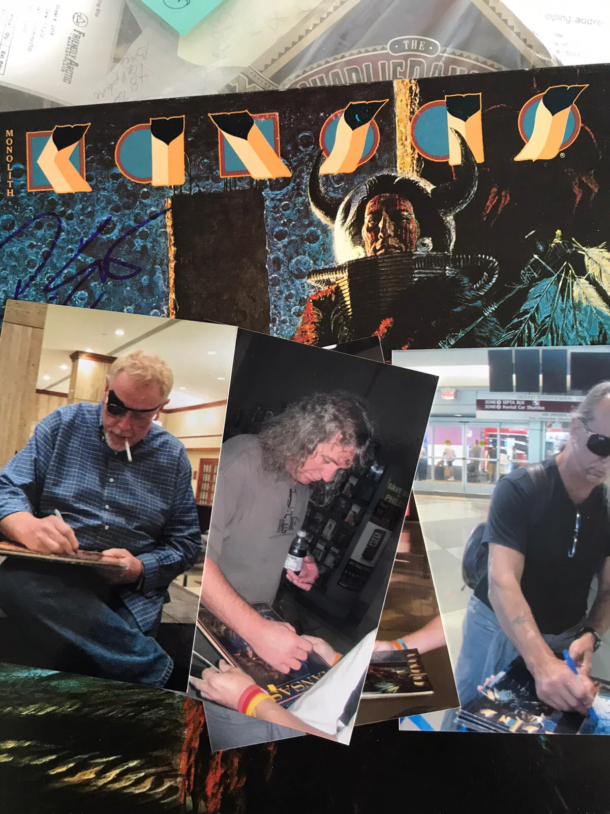 KANSAS x4 BAND SIGNED AUTOGRAPH MONOLITH VINYL LP *EXACT PROOF*, image 3
